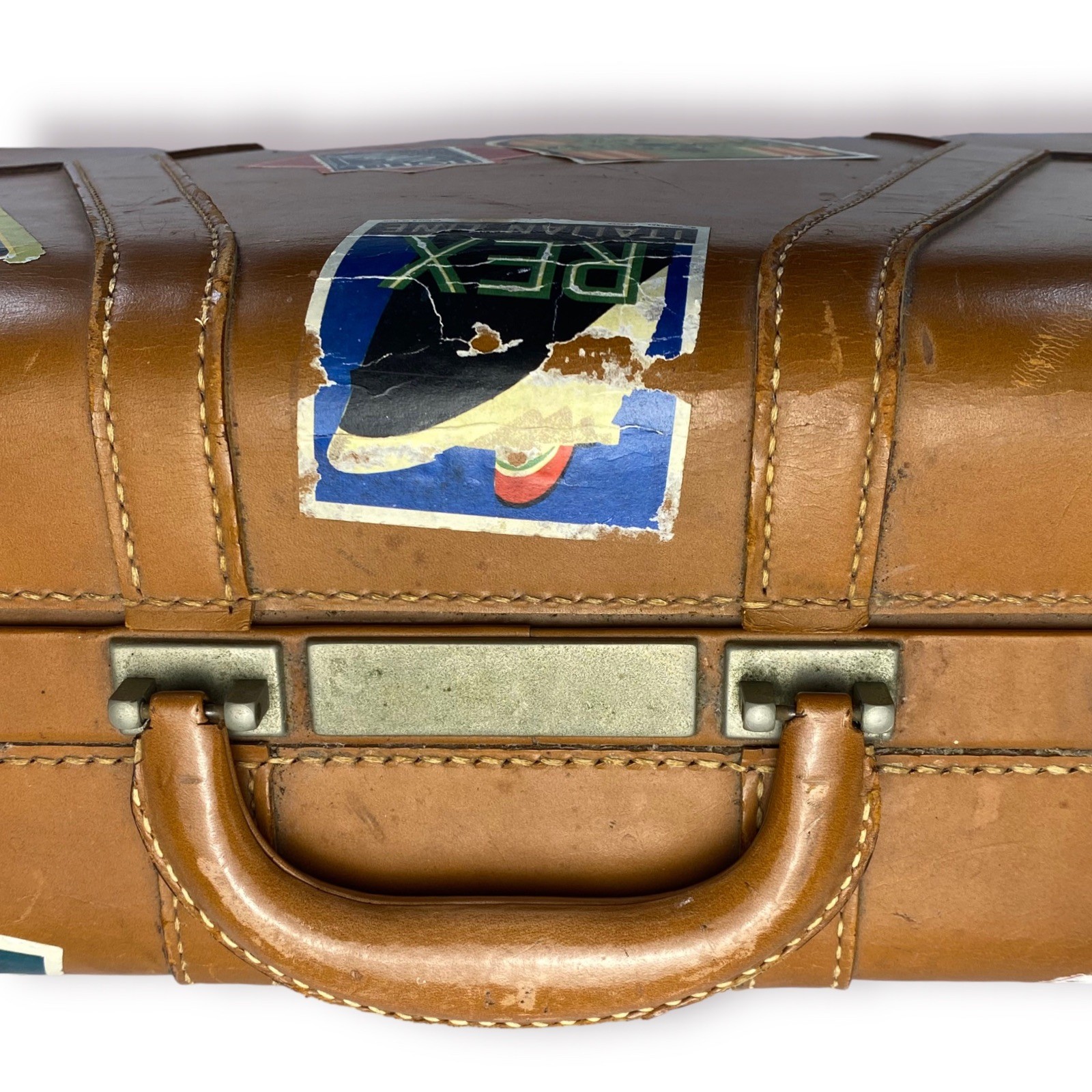Vtg Skyway Suitcase w Travel/ Luggage Labels: Hotel Victora Cannes, Paris Ritz