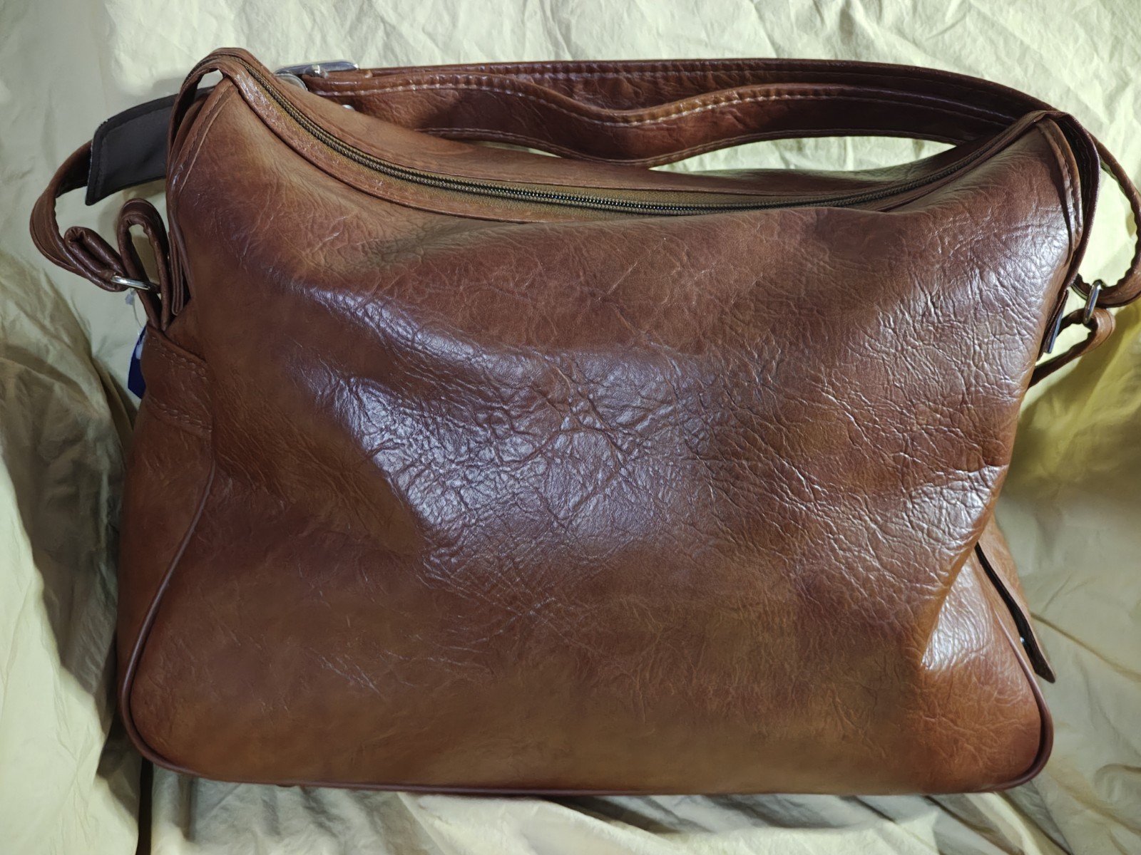 Samsonite Brown Vegan Leather Shoulder Bag L 15 x W 7 x H 10 inches