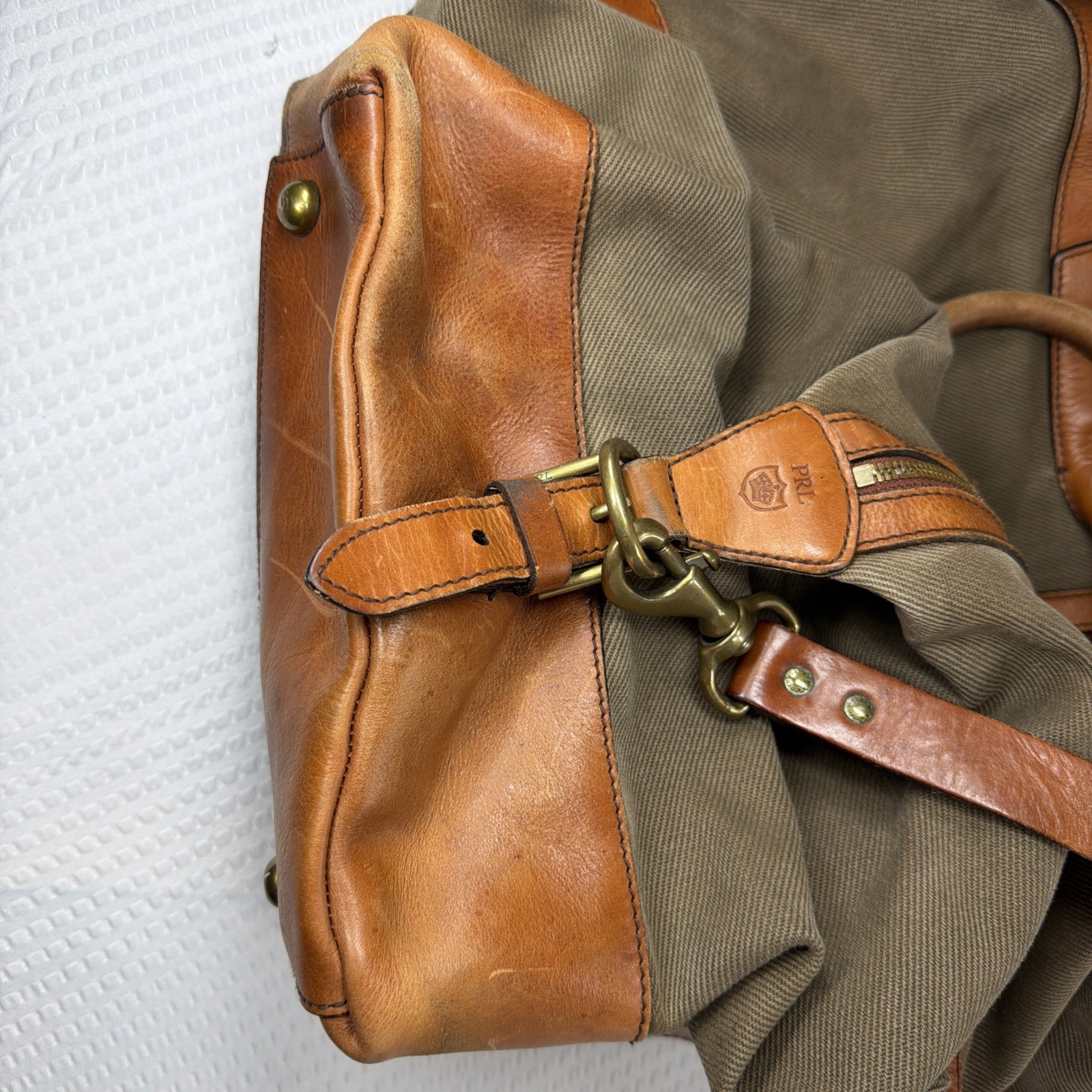 Vintage Polo Ralph Lauren Canvas Leather Weekender Safari Duffel Travel Bag XL