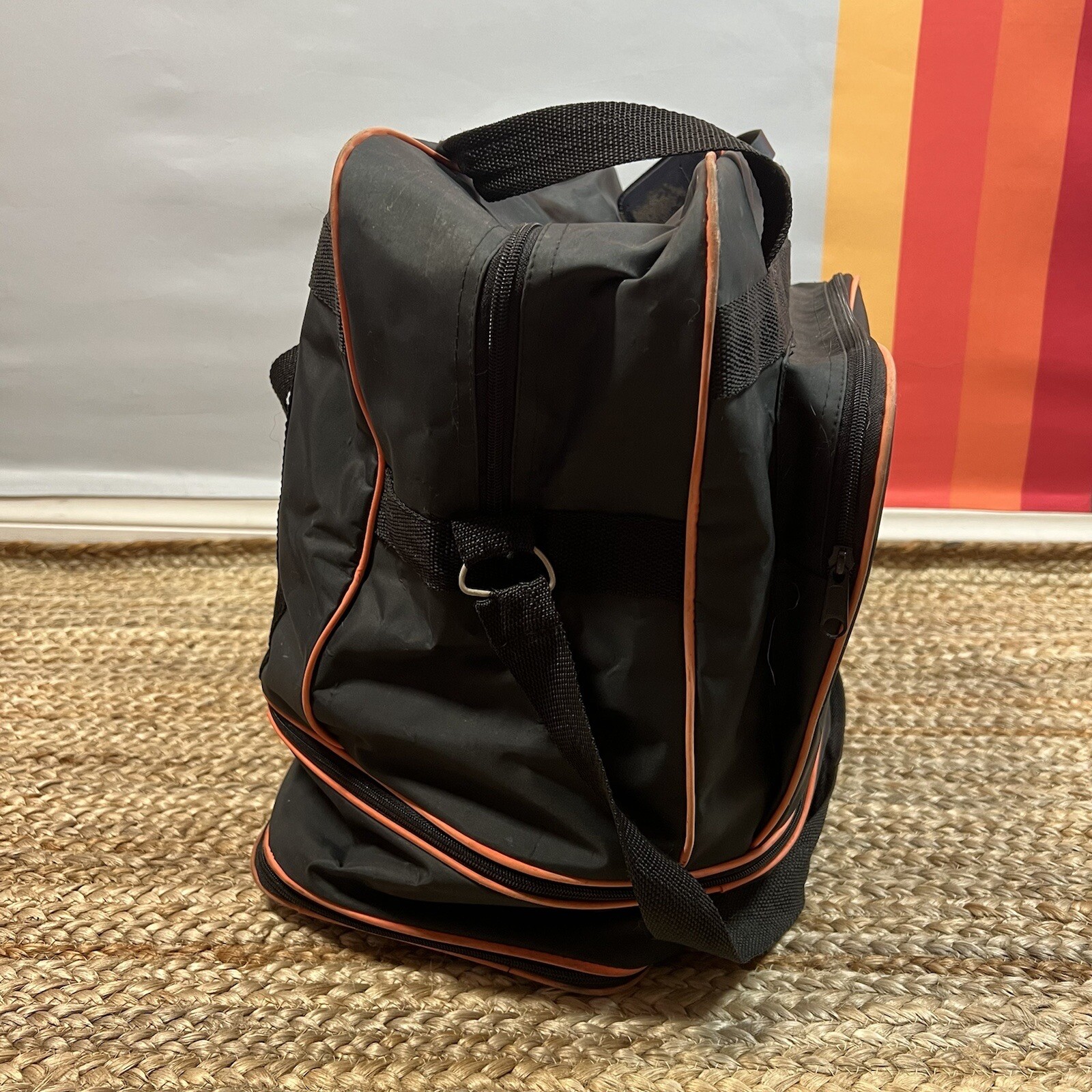 Vintage 70s 80s black Wildcat Travel Companion collapsible duffel travel bag