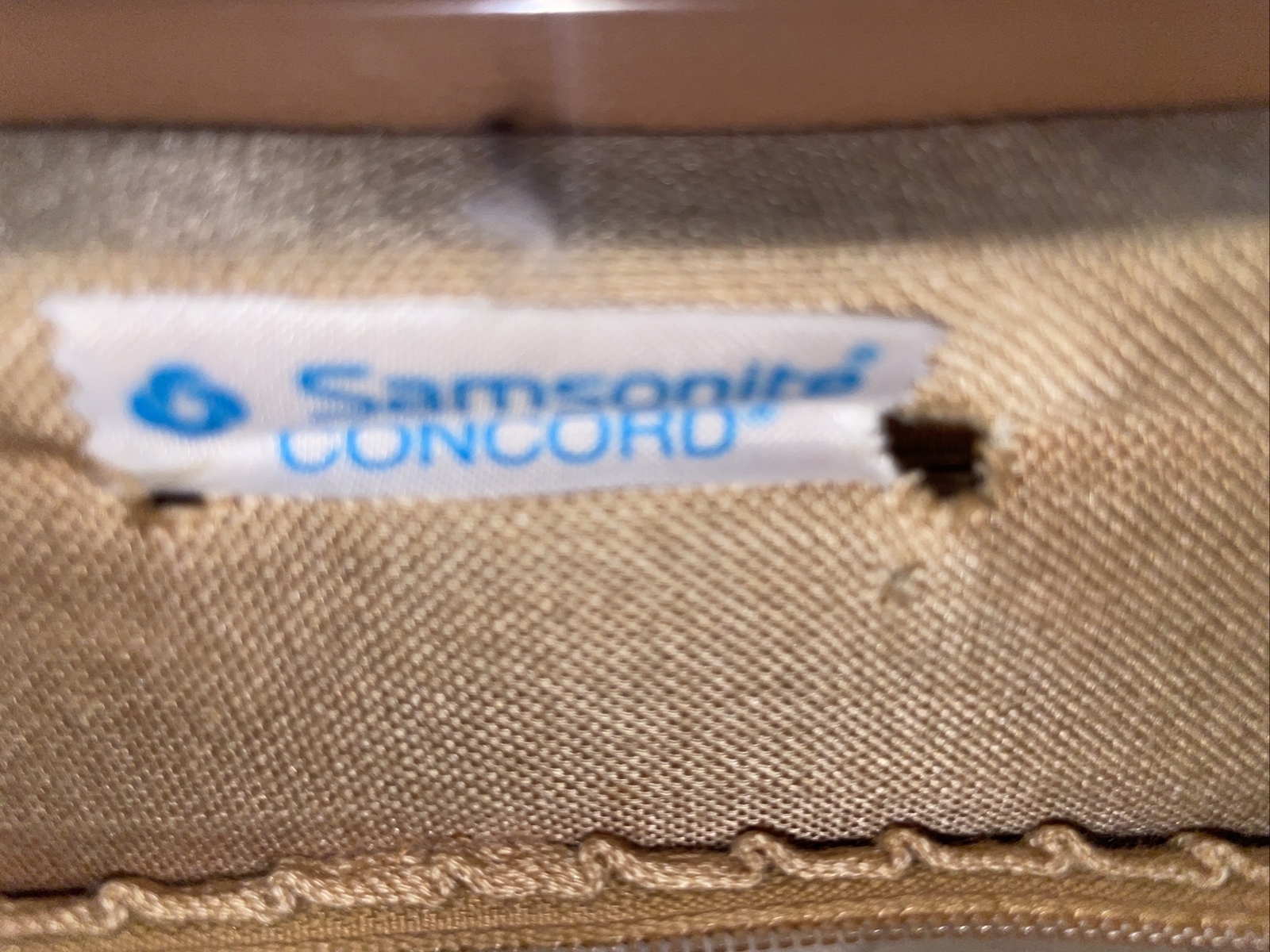 Vintage Samsonite Brown Concord Train Case Make Up Case + Key & Mirror No Tray