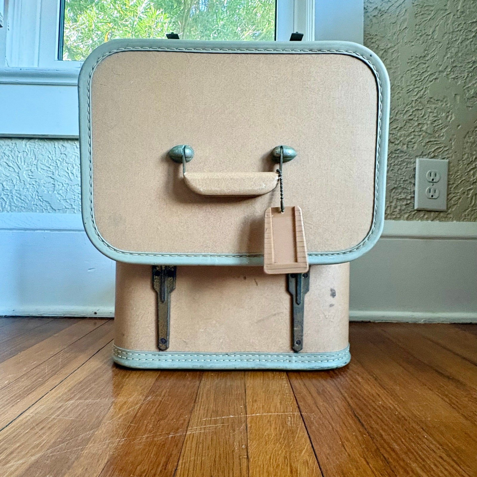Vintage JC Higgins Train Case Vanity Luggage Plaid Lined Travel Case