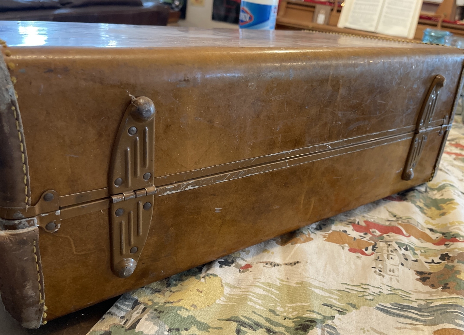 Vintage Samsonite 21” X 13” Leather Hard Shell Suitcase Luggage Loose Binding