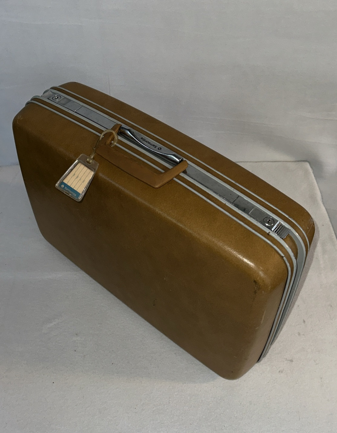 Samsonite Silhouette Travel Suit Case Large Beige Hard Shell Luggage Vintage