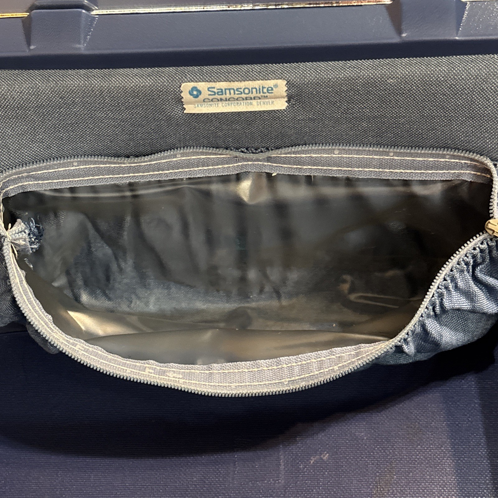 Samsonite Concord Makeup Train Case Blue Travel Luggage Mirror *NO Tray Or KEY
