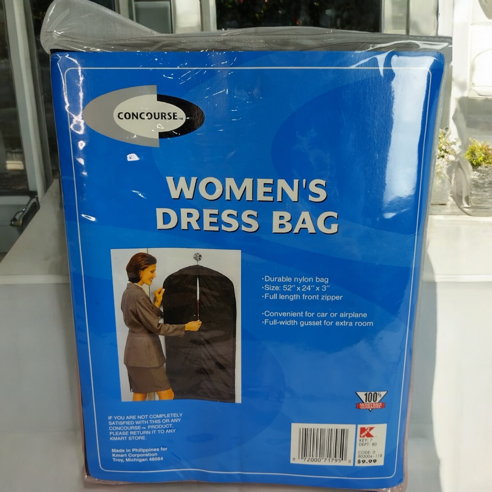 Vtg Concourse Women’s Travel Garment Bag Kmart New Old Stock 1980s Black Vyanl