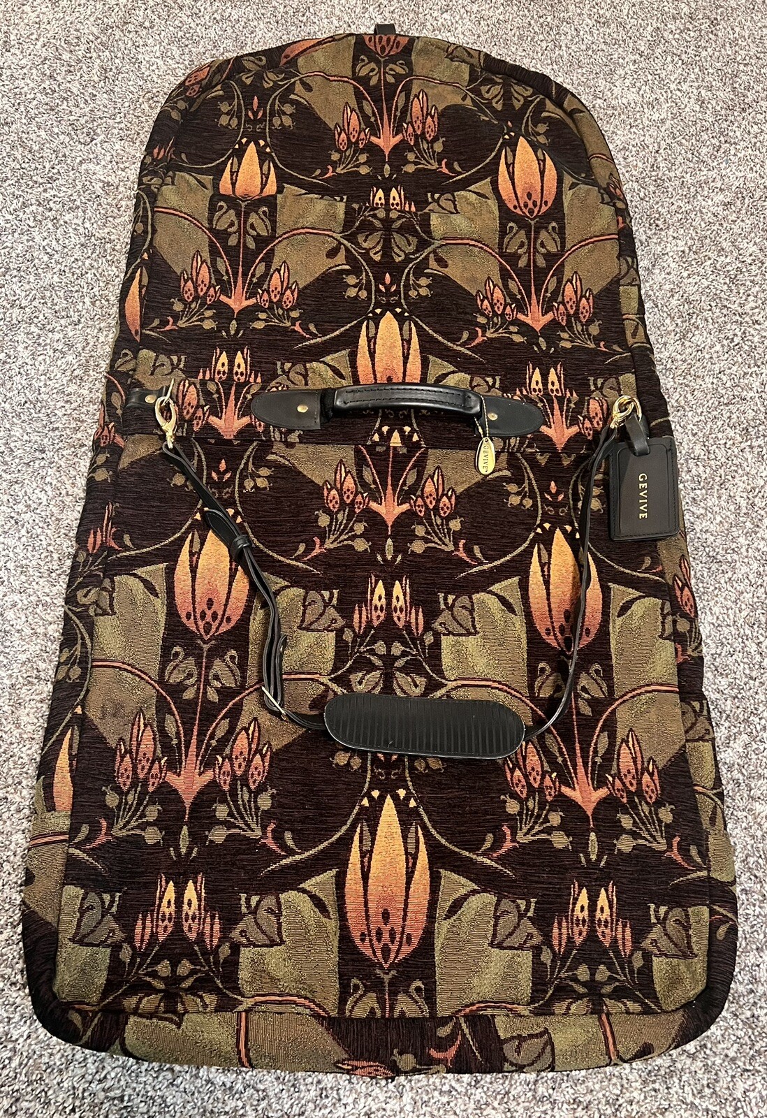 Vintage Gevive By Boyt~Tapestry Garment/Suit Bag~Approx. 48″TX24″W Folded
