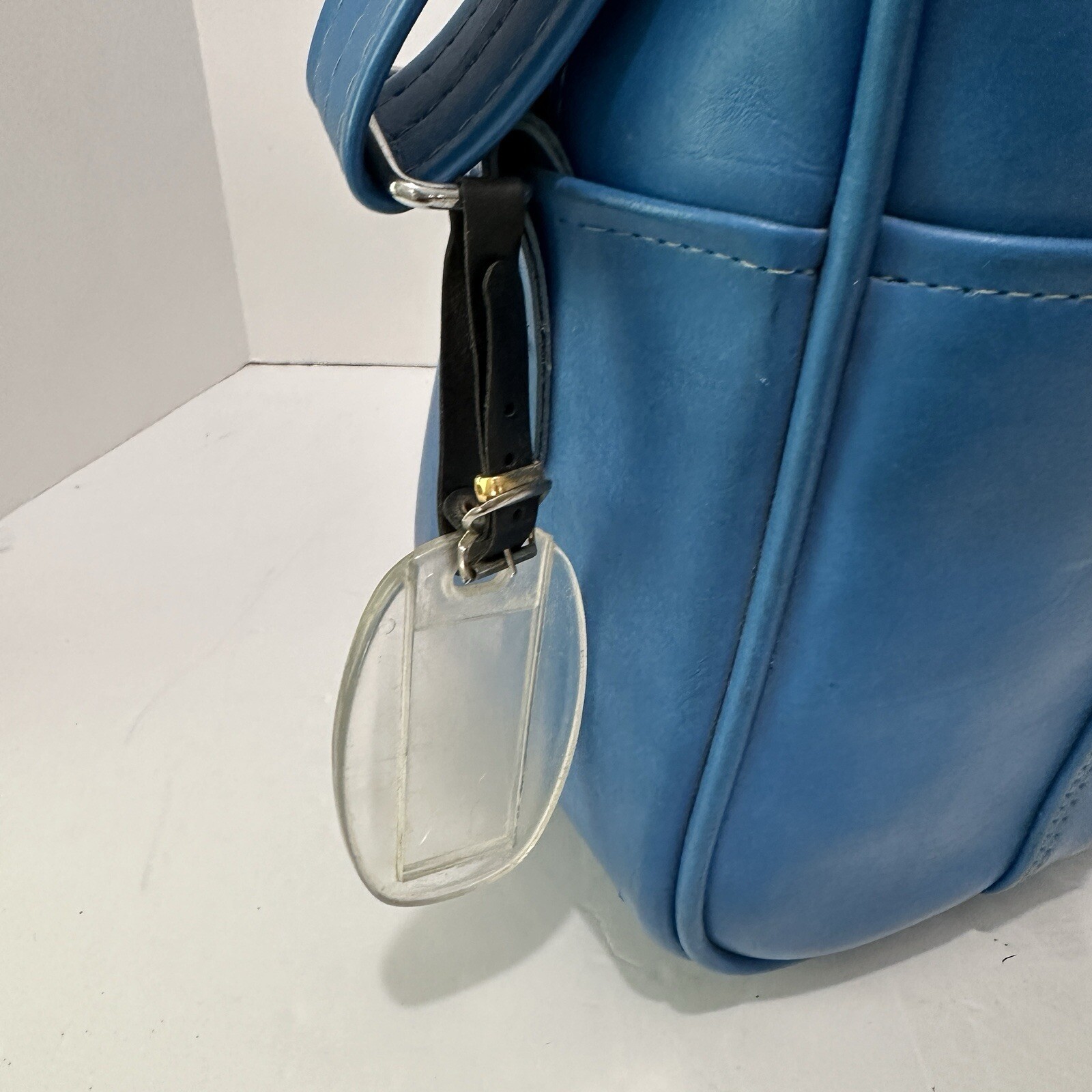 Vintage Bright Blue Flight Travel Bag “Three Star” Korea Retro Shoulder Strap