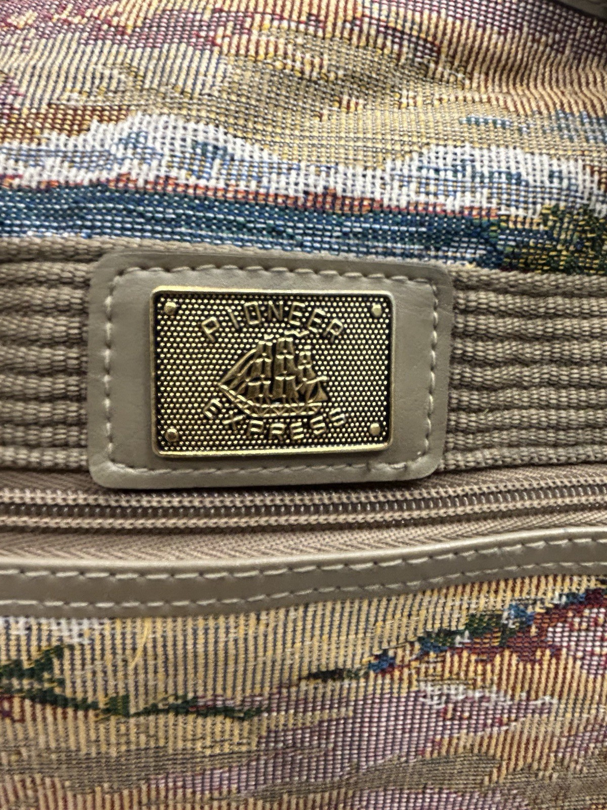 Vintage Pioneer Express Tapestry Bag – Beach Scene/Coastal Nautical Tote Large