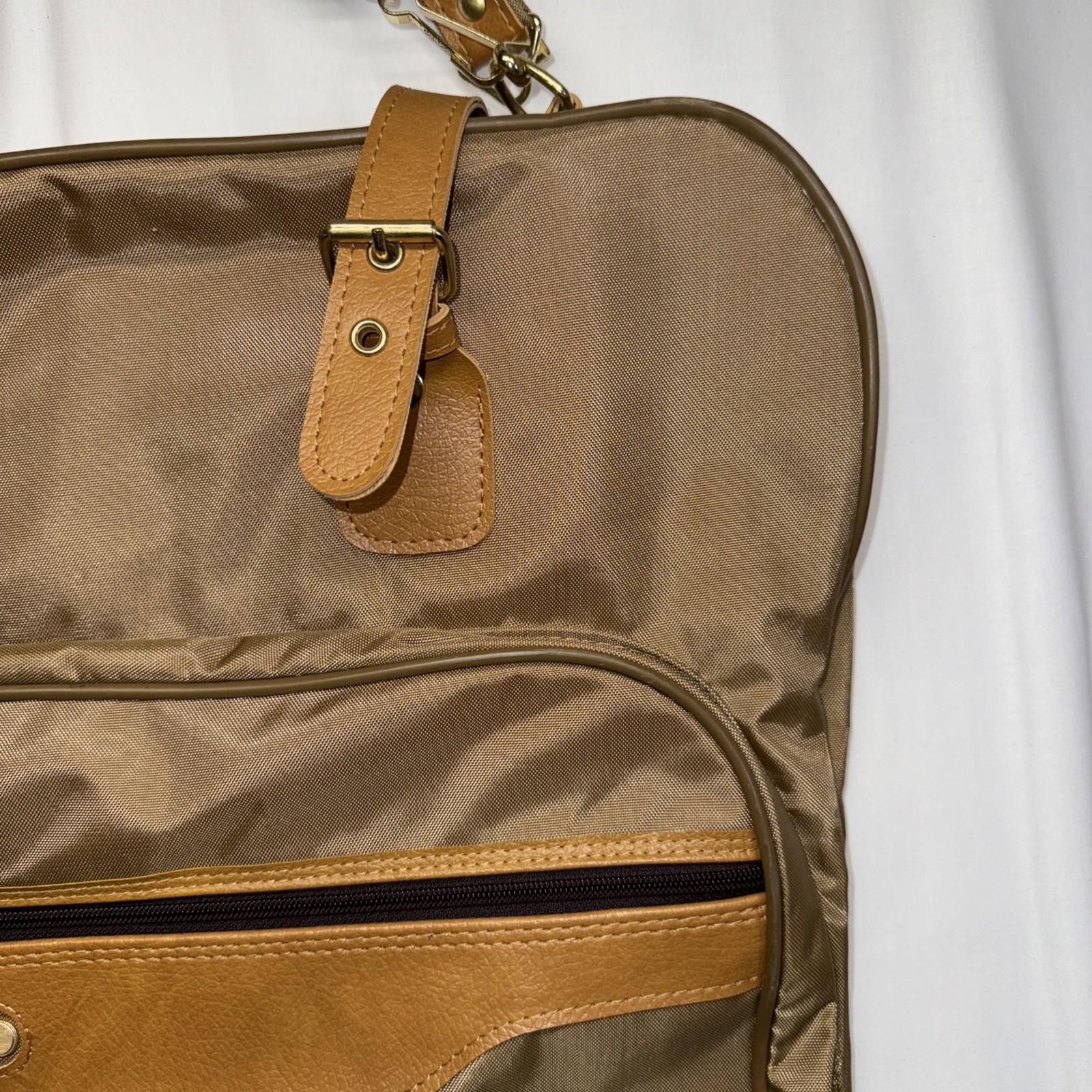Vintage Samsonite Garment Bag w/ Hangers and Hook Tan Brown Special Edition