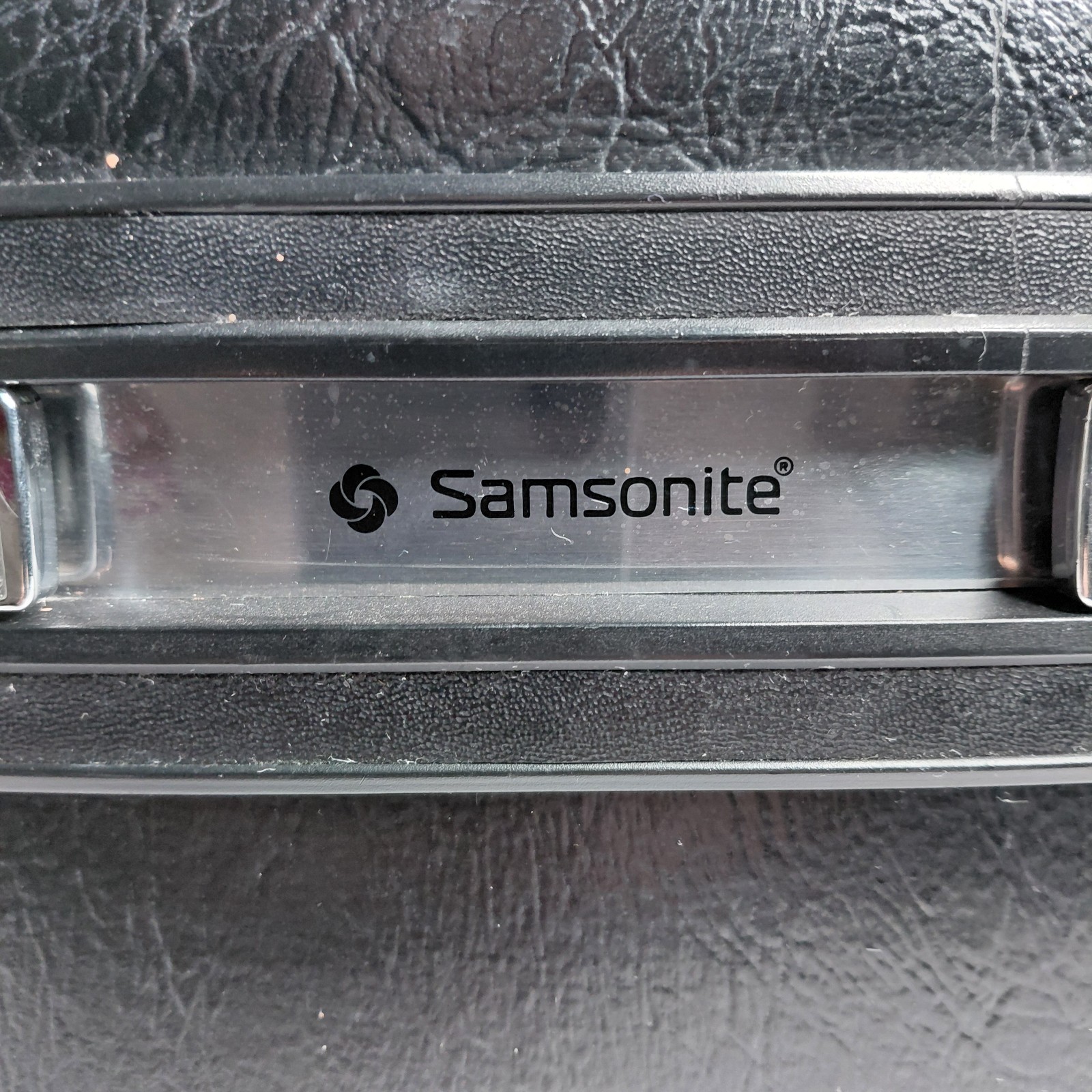 Vtg Samsonite Black Train Case Cosmetic Travel Case w/ Handle & Locking Latch