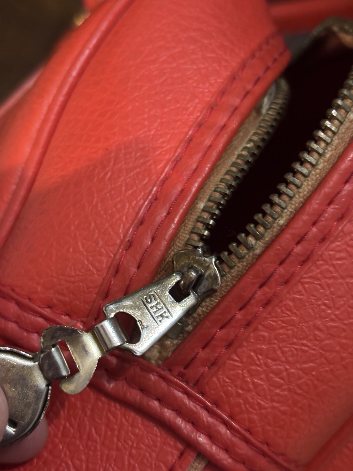 Vintage Red Carryons Bag Textured Soft Side Vinyl With KEY!