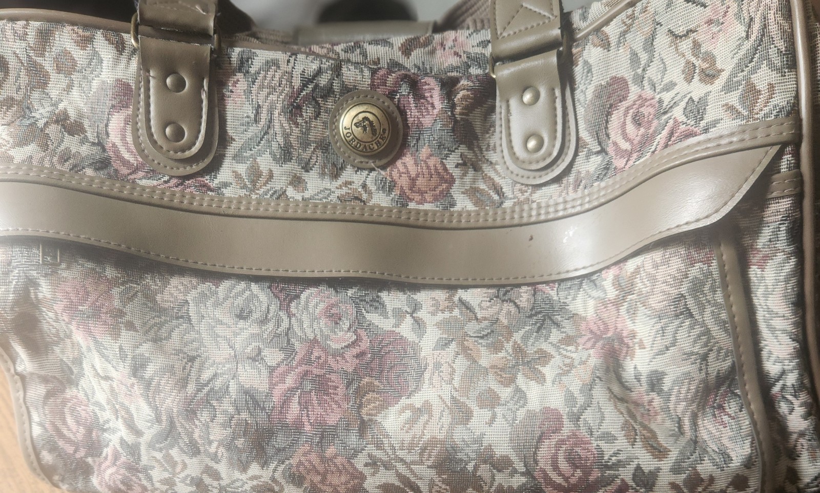 Vintage Jordache Floral Tapestry Travel Tote Carry On 90’s Luggage Duffel Bag