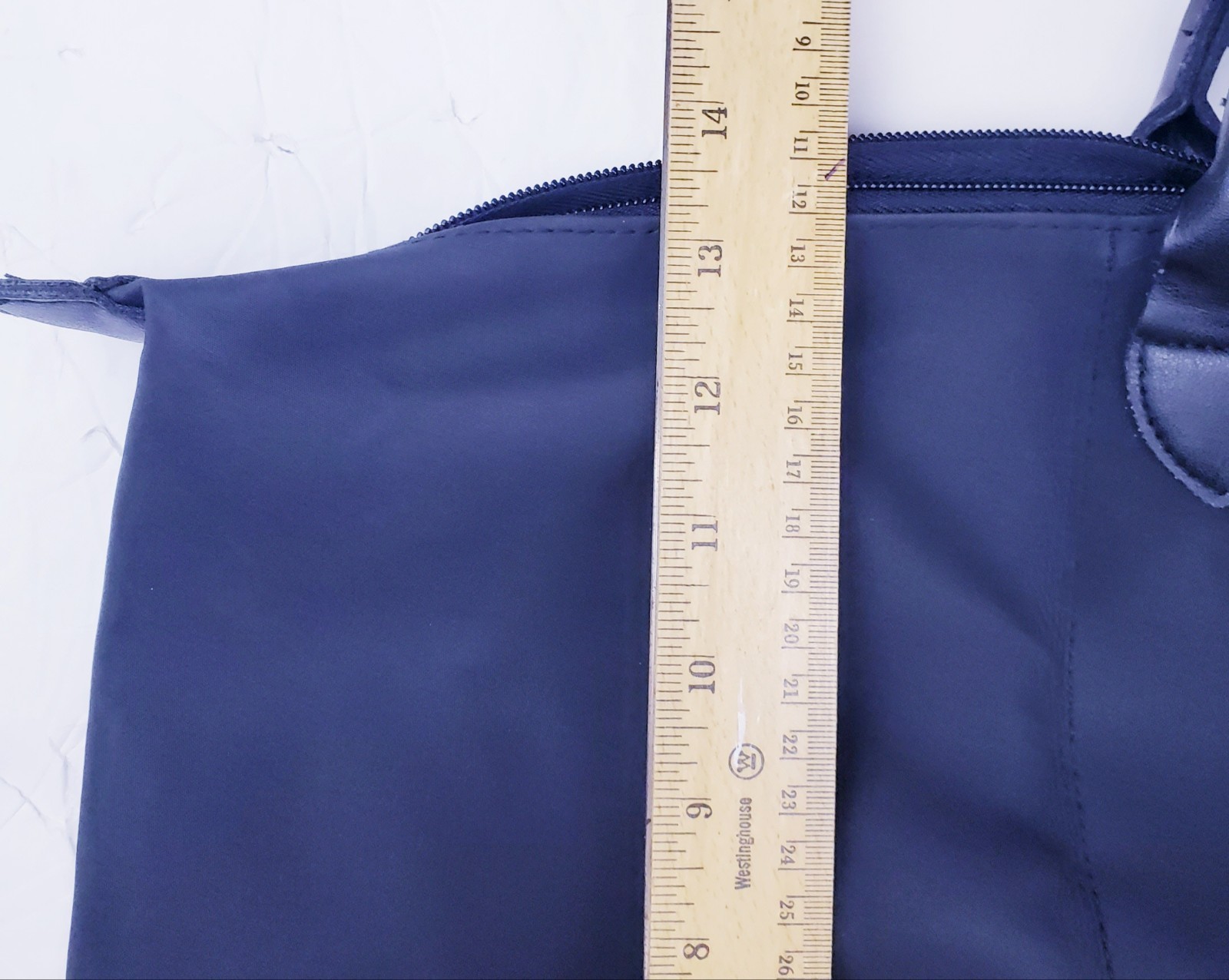 Vtg 90s Disney Bag Embroidered Mickey Leather Nylon Fold Up Travel Tote