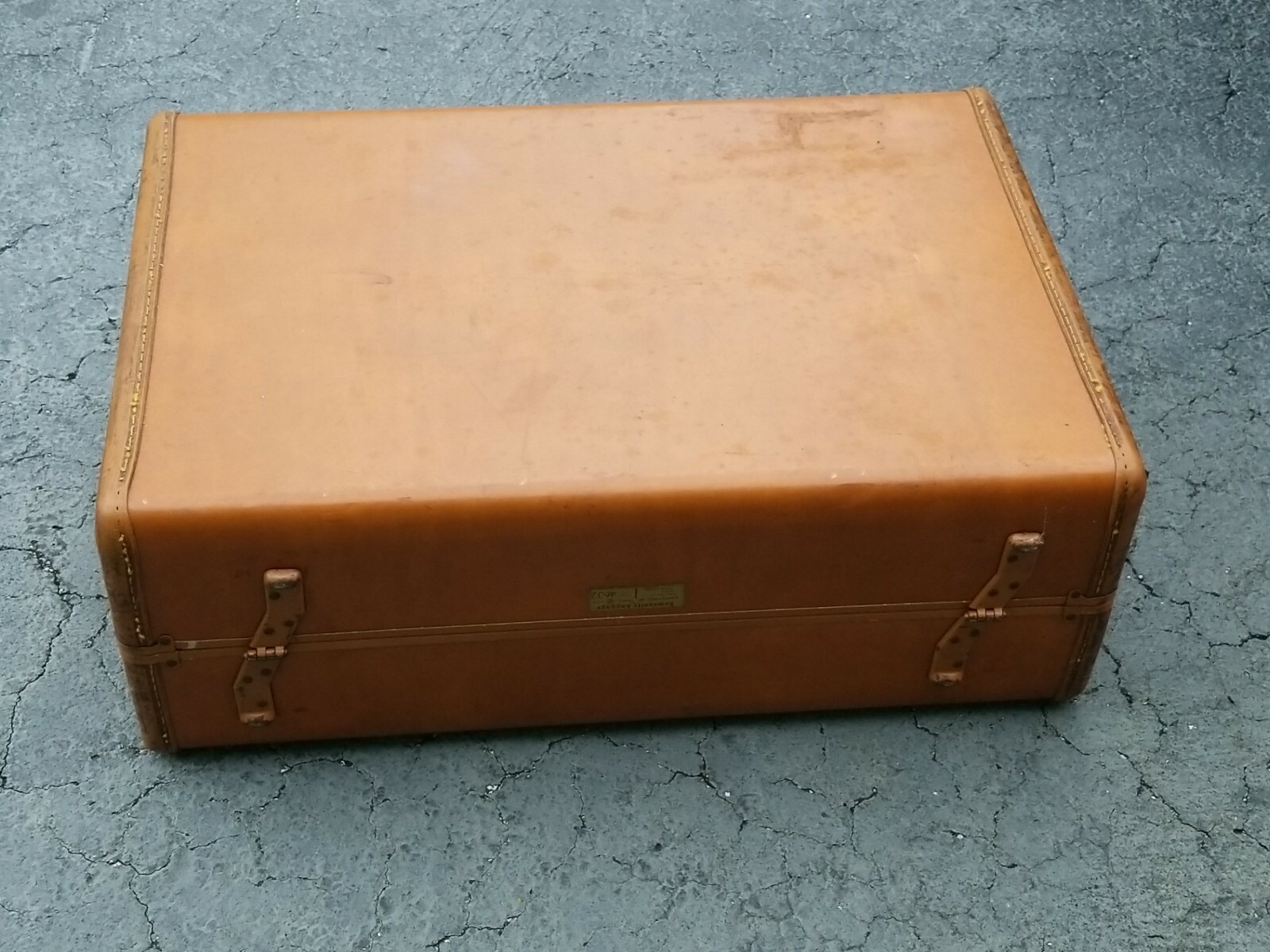 Vtg Large Samsonite 21″ Shwayder Bros. Leather Hard Shell Luggage Suitcase Brown