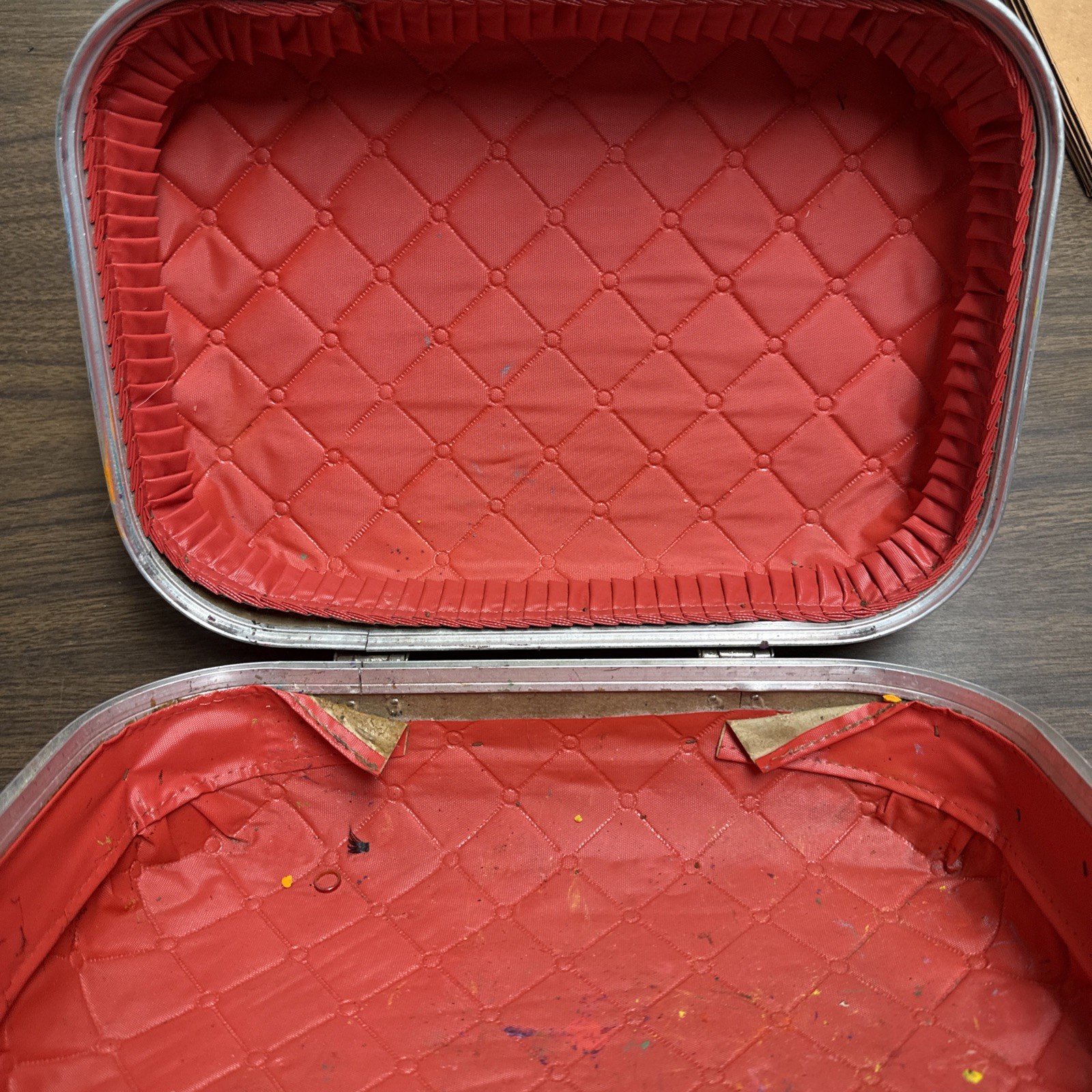 Vintage 70s 80s Girl Going to Grandma’s Red Hard 13” Suitcase Trojan Luggage Co.