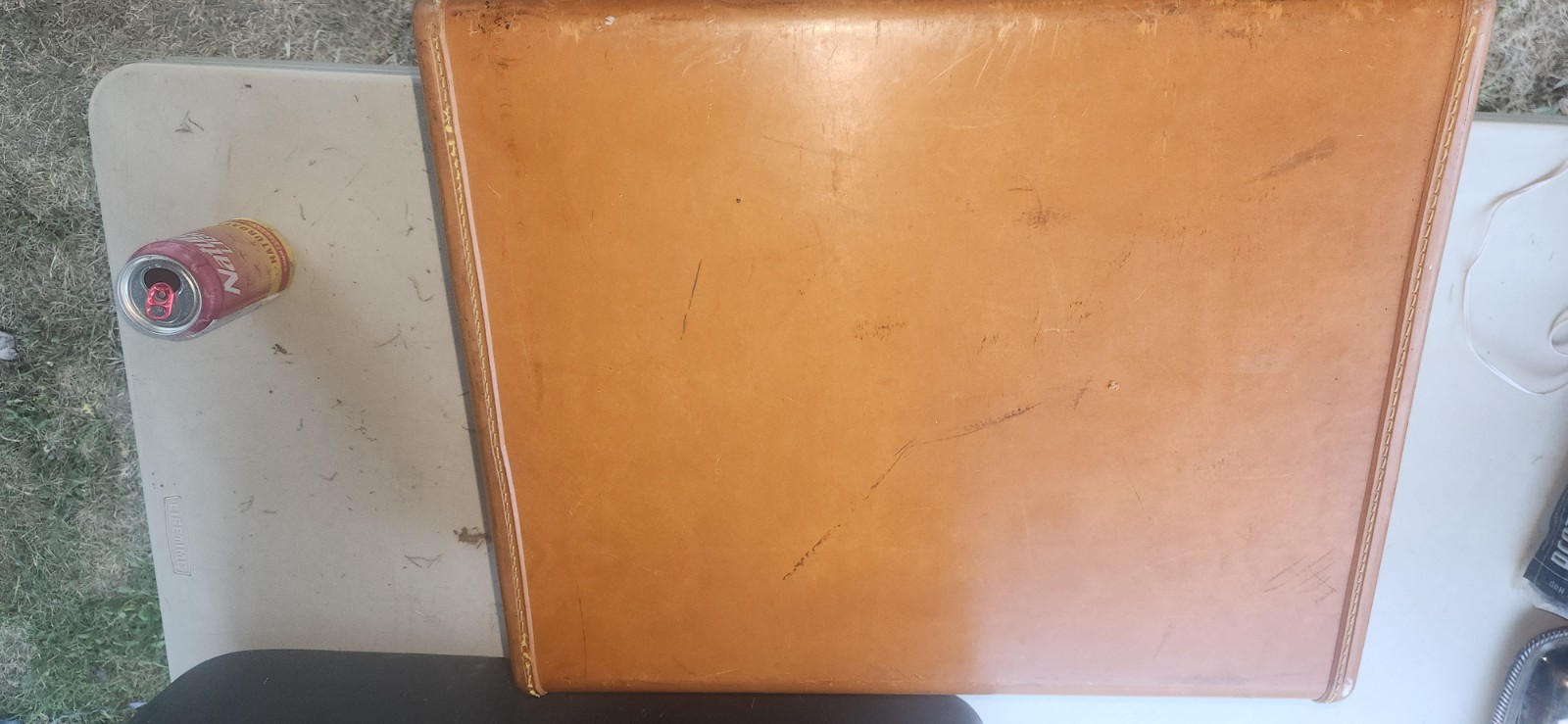 Vintage Brown Samsonite Shwayder BROS. Hard Shell Train Suitcase Luggage Case