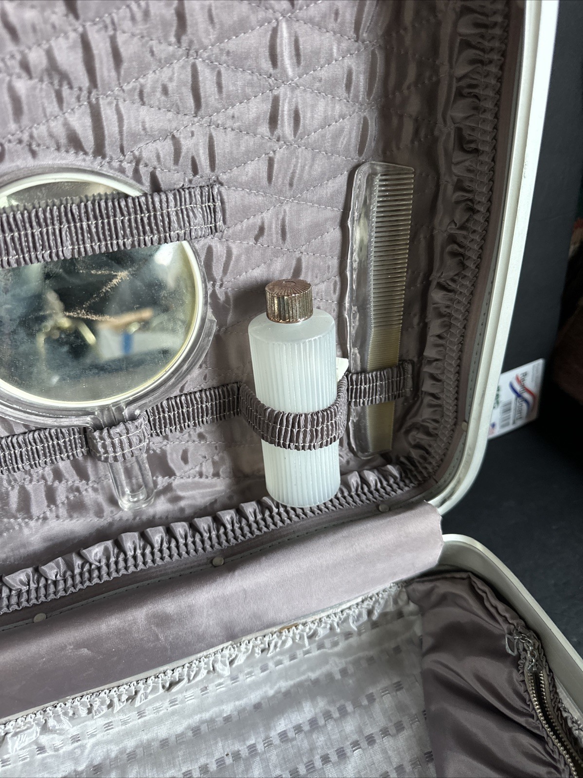 Samsonite Hard Shell 1950 Carry-On Luggage Small Travel Bag w/ Mirror #P