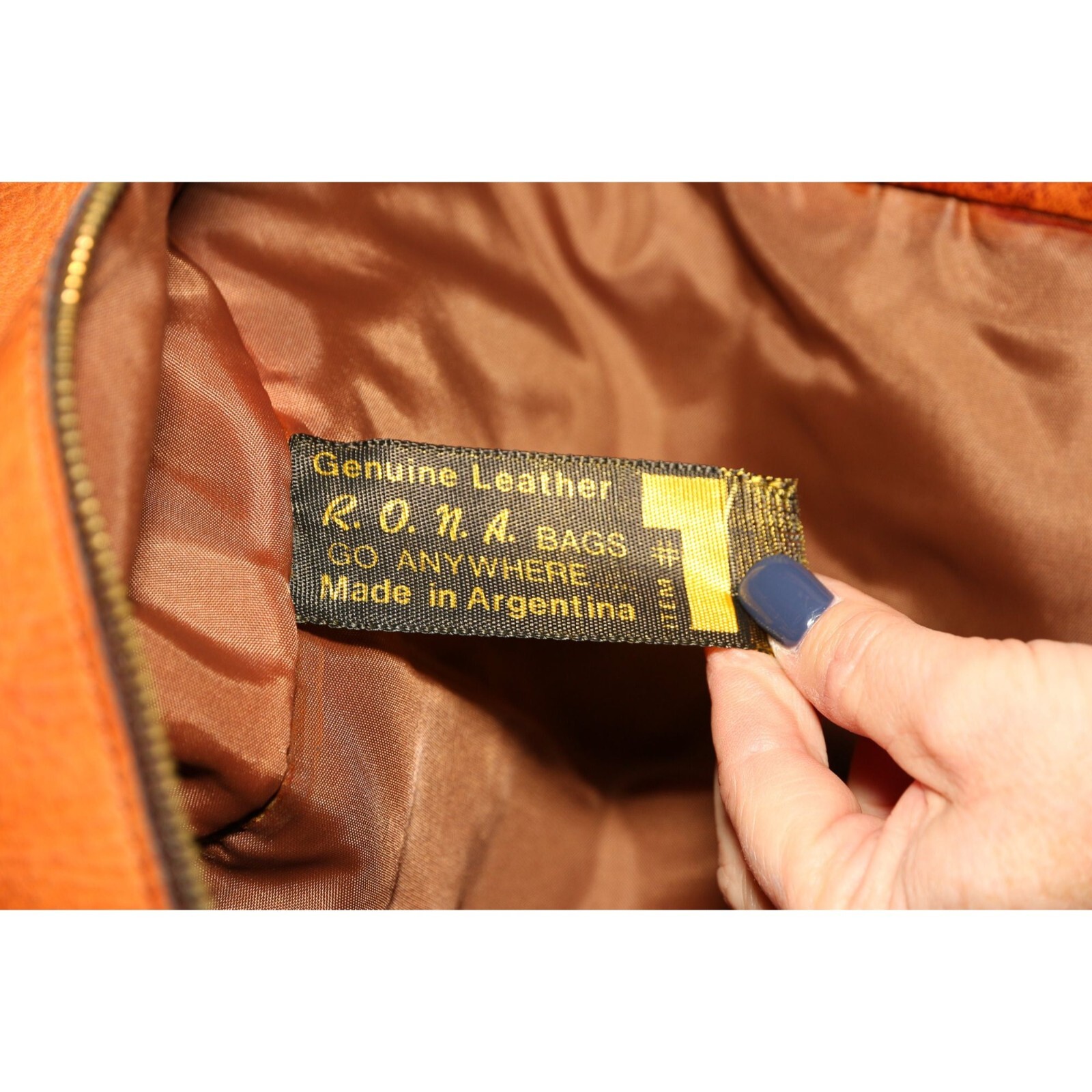 Vintage R.O.N.A. Go Anywhere Leather Garment Bag 1970’s Handmade Argentina Hangi