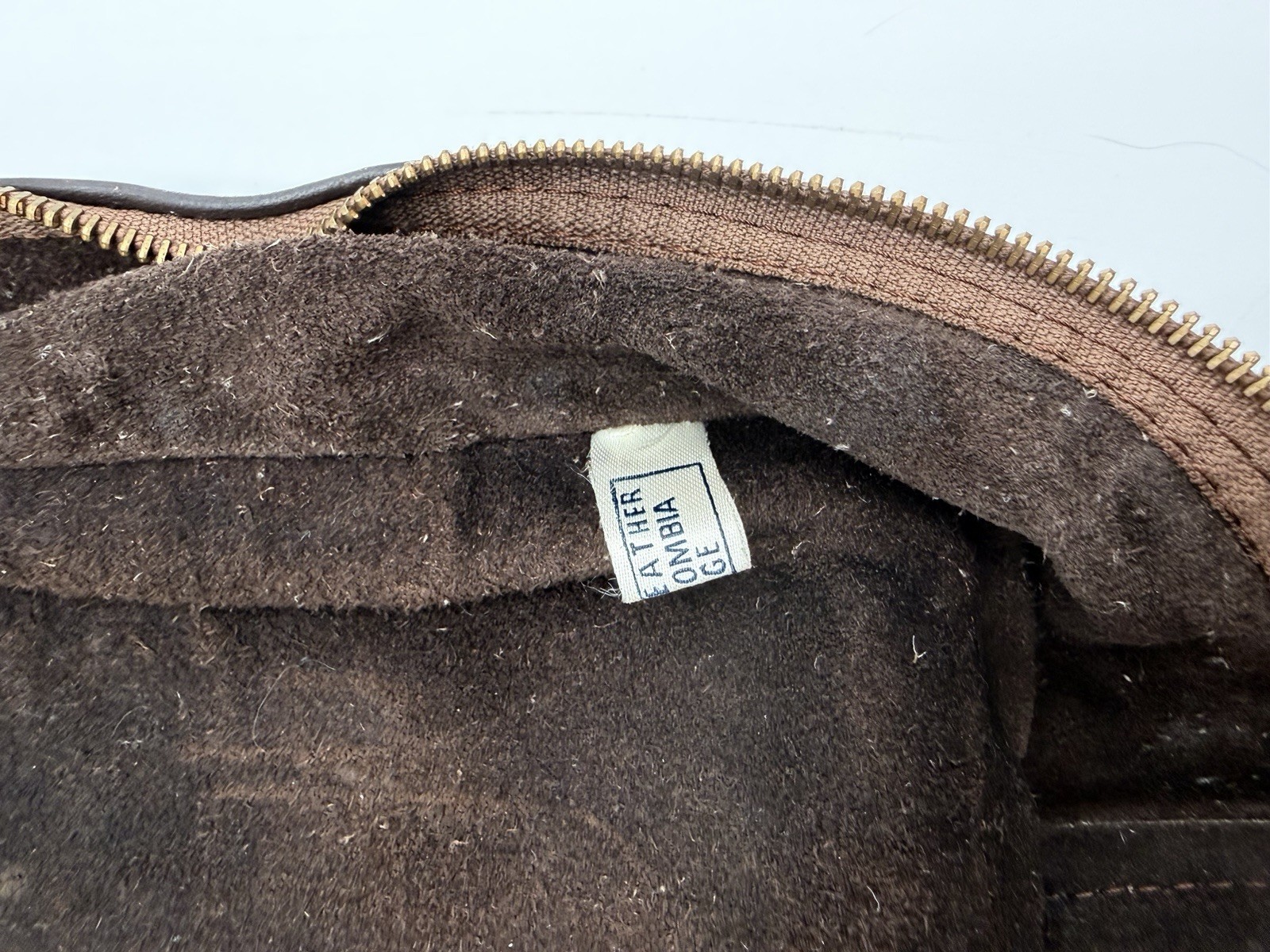 Vintage Genuine Leather Garment Bag Brown Foldable Travel Suit Carrier Colombia