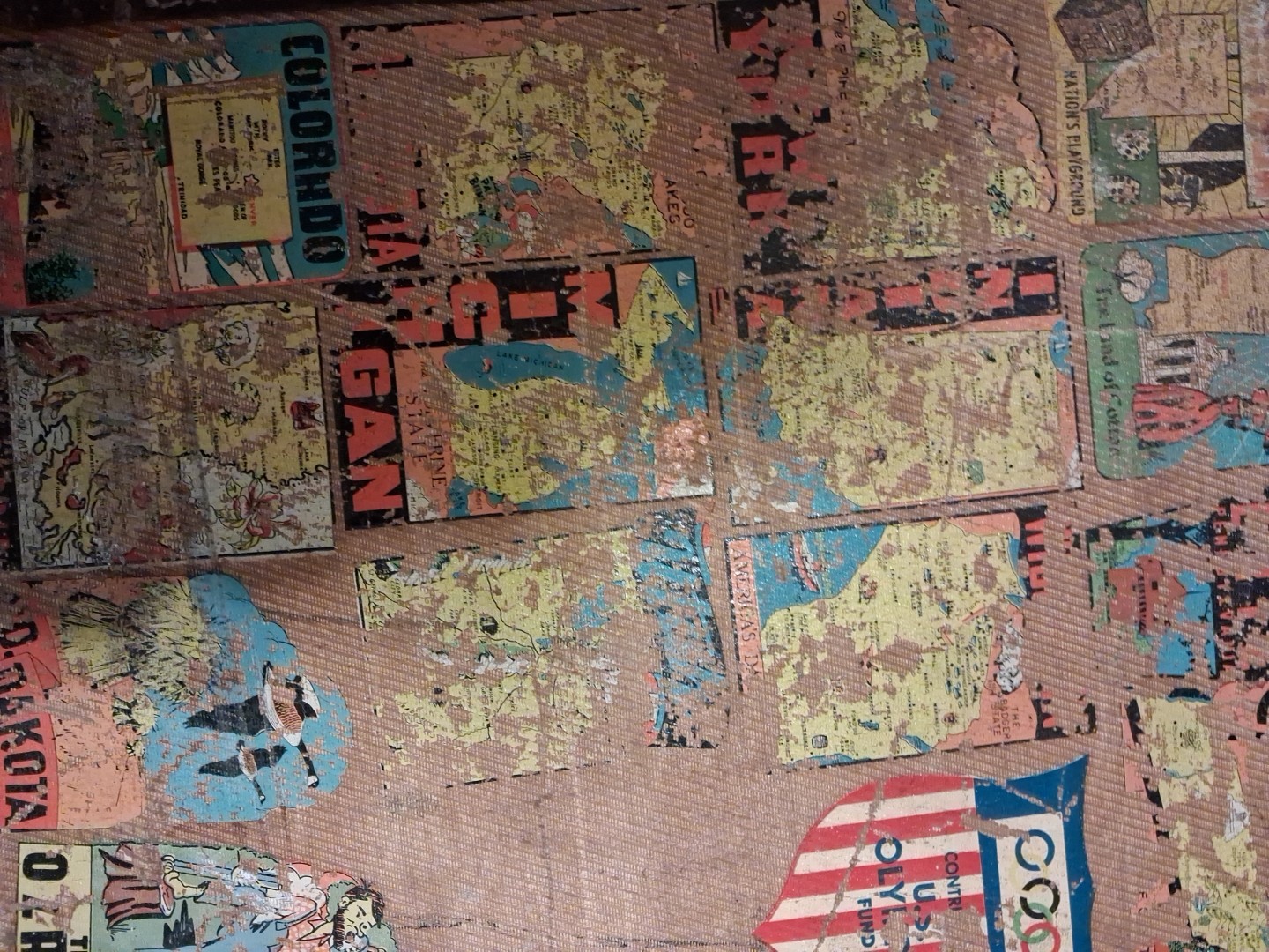 Vintage Teenager’s Suitcase Decorated with Vintage Travel Stickers!