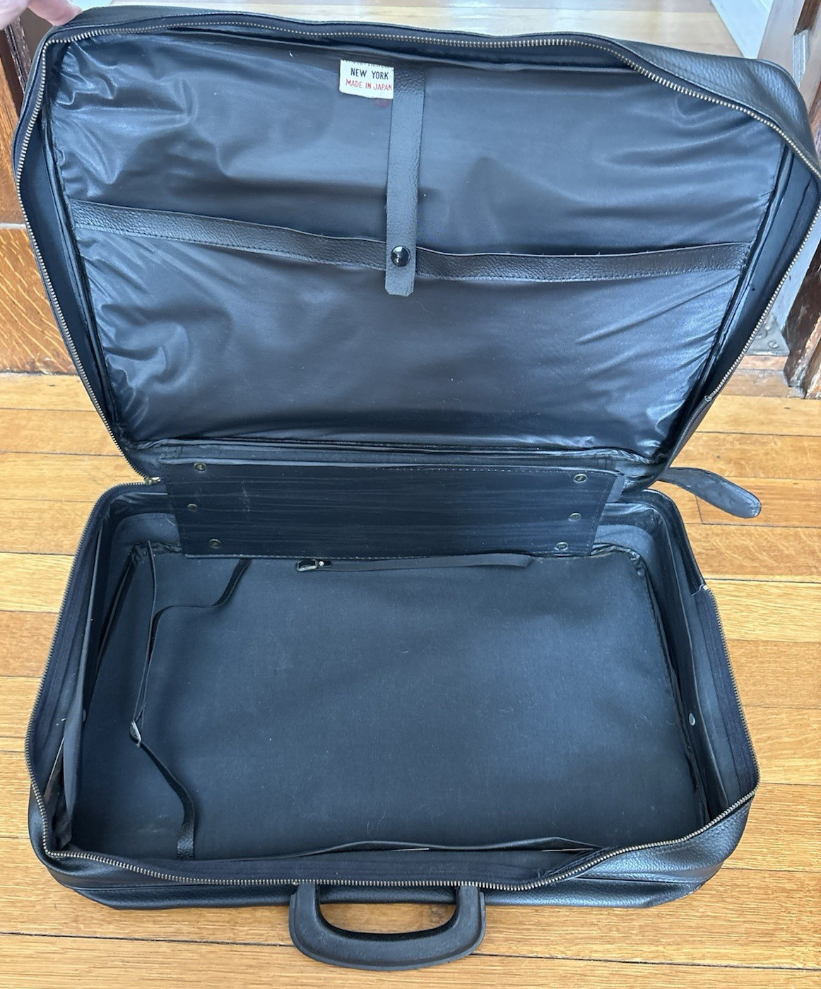 VINTAGE Penguin Travelers Black Suitcase Attache 1960s With Destination Stamps