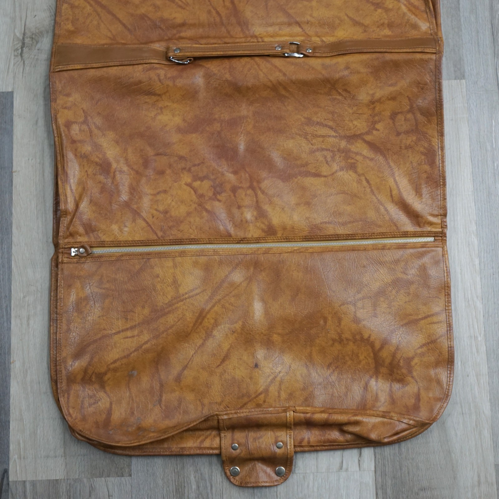 Vintage American Tourister Luggage Garment Suit Bag Faux Leather Brown w/ 2 Keys