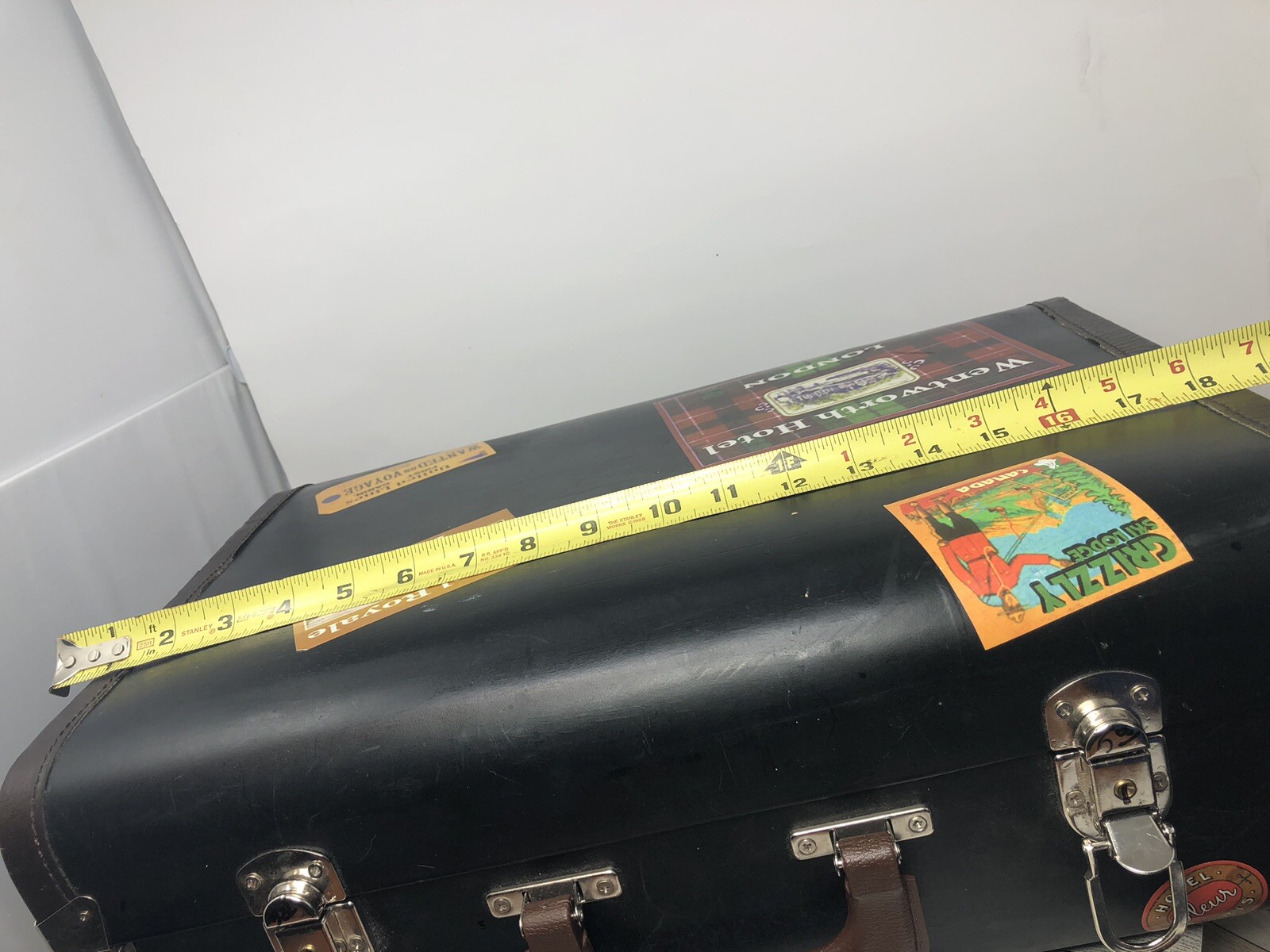 Vintage Suitcase W/ Vintage Stickers Attached