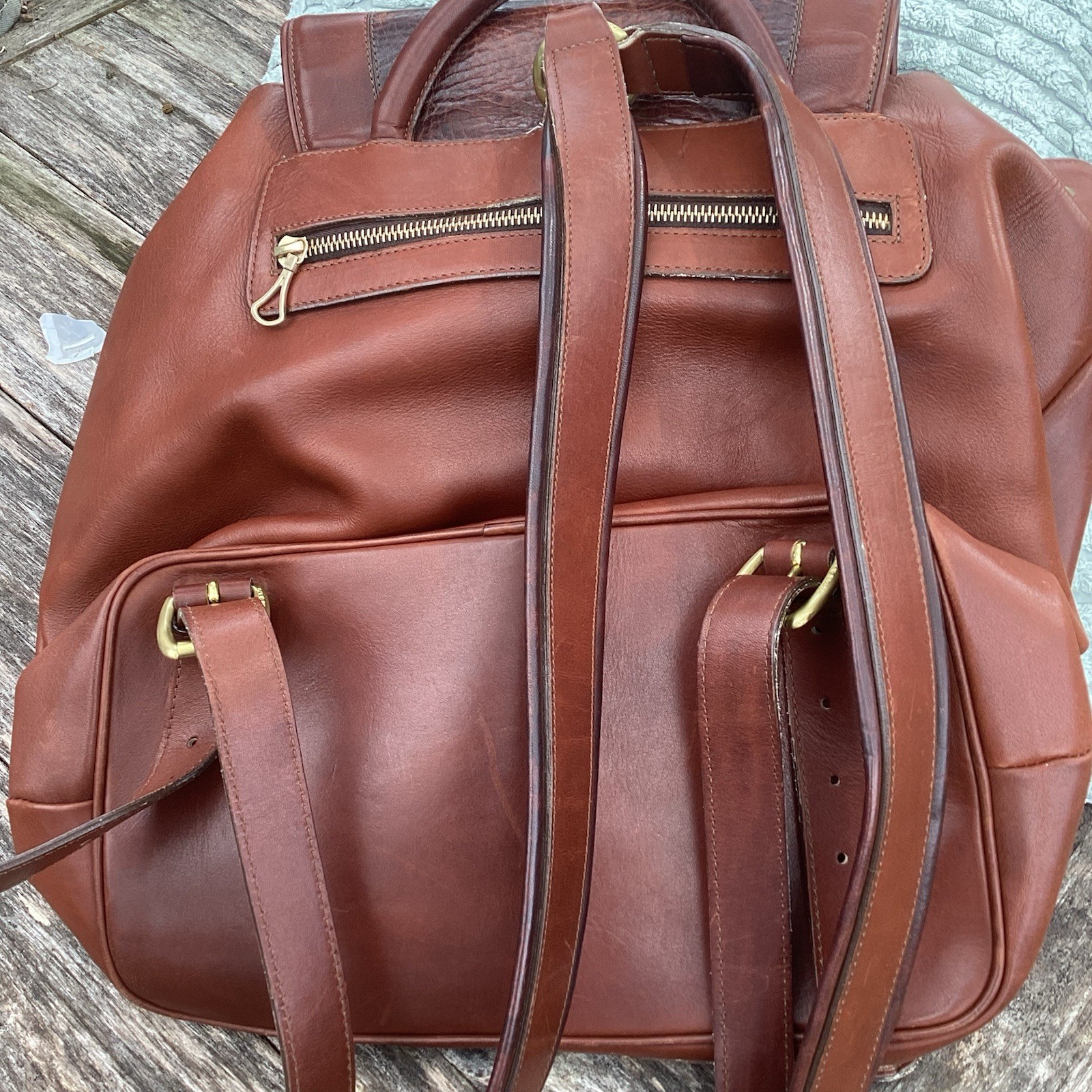 Cole Haan Vintage 90’s Brown Leather Backpack With Dust Bag