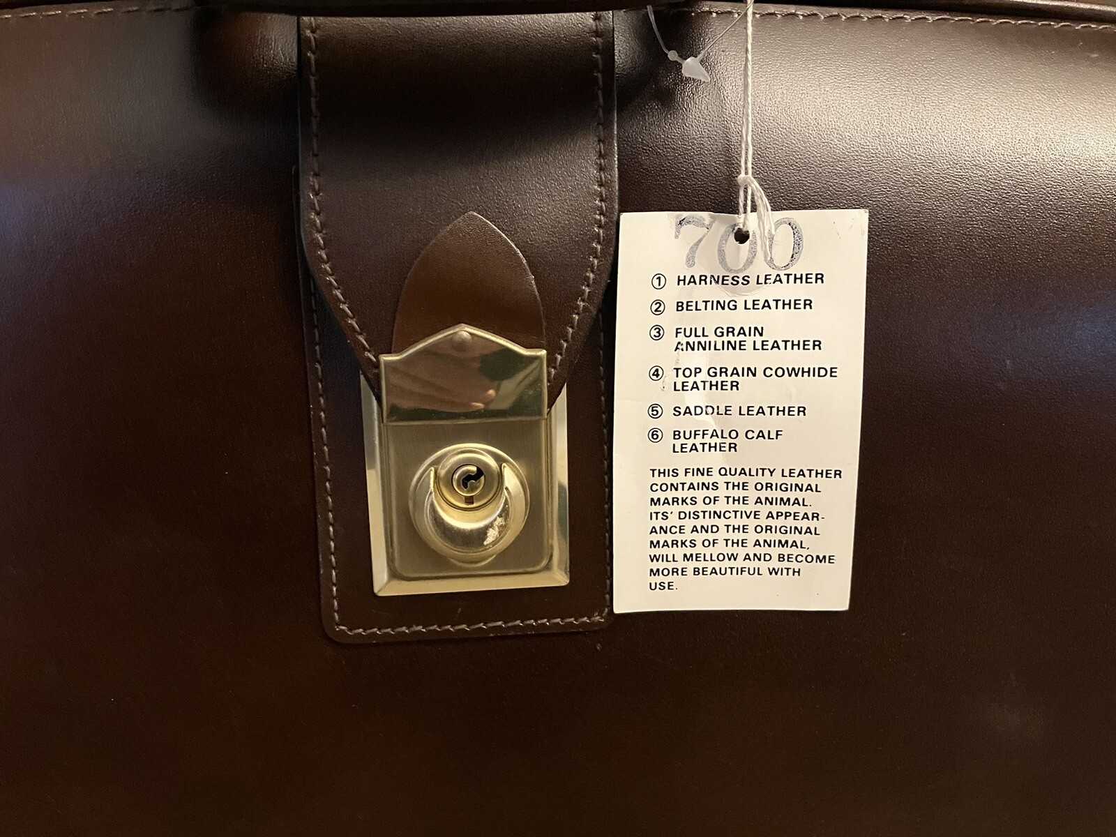 NEW-Vintage Lion Leather Products Genuine Top Grain Cowhide Briefcase USA Made