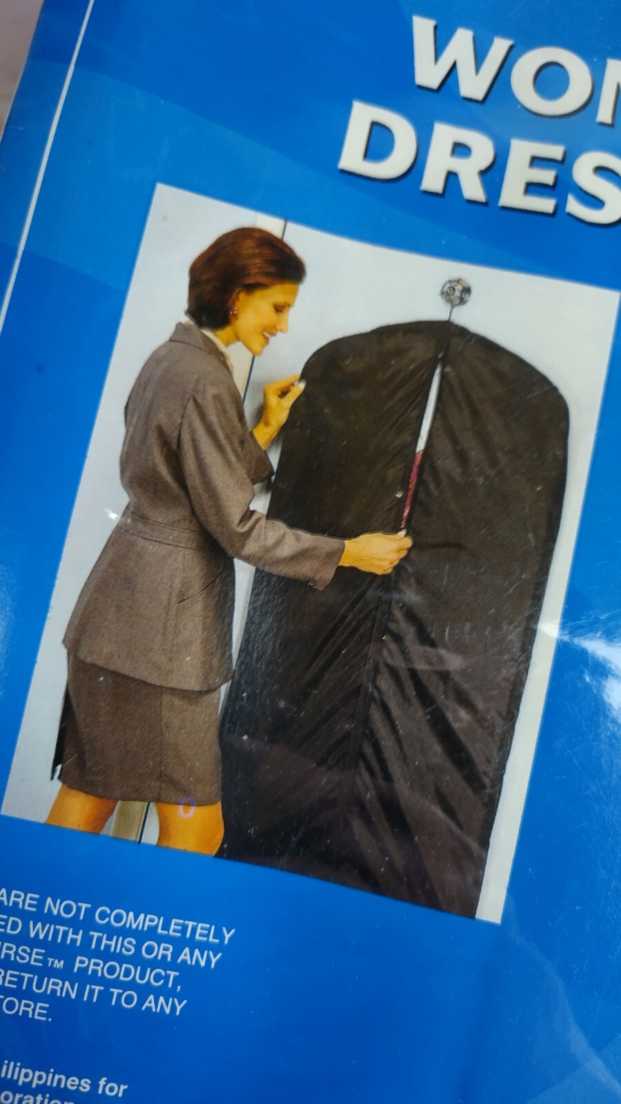Vtg Concourse Women’s Travel Garment Bag Kmart New Old Stock 1980s Black Vyanl