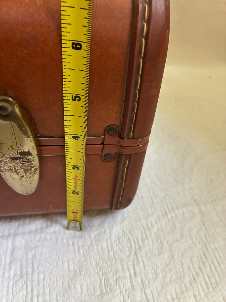 Vintage Samsonite 21″ Shwayder Bros. Leather Hard Shell Luggage Suitcase Brown