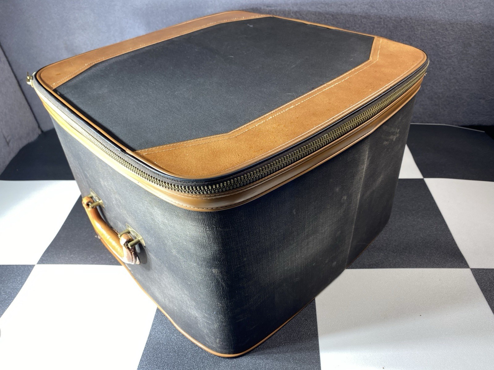 Its a Lark Leather Antique Suitcase Rare Travel Luggage