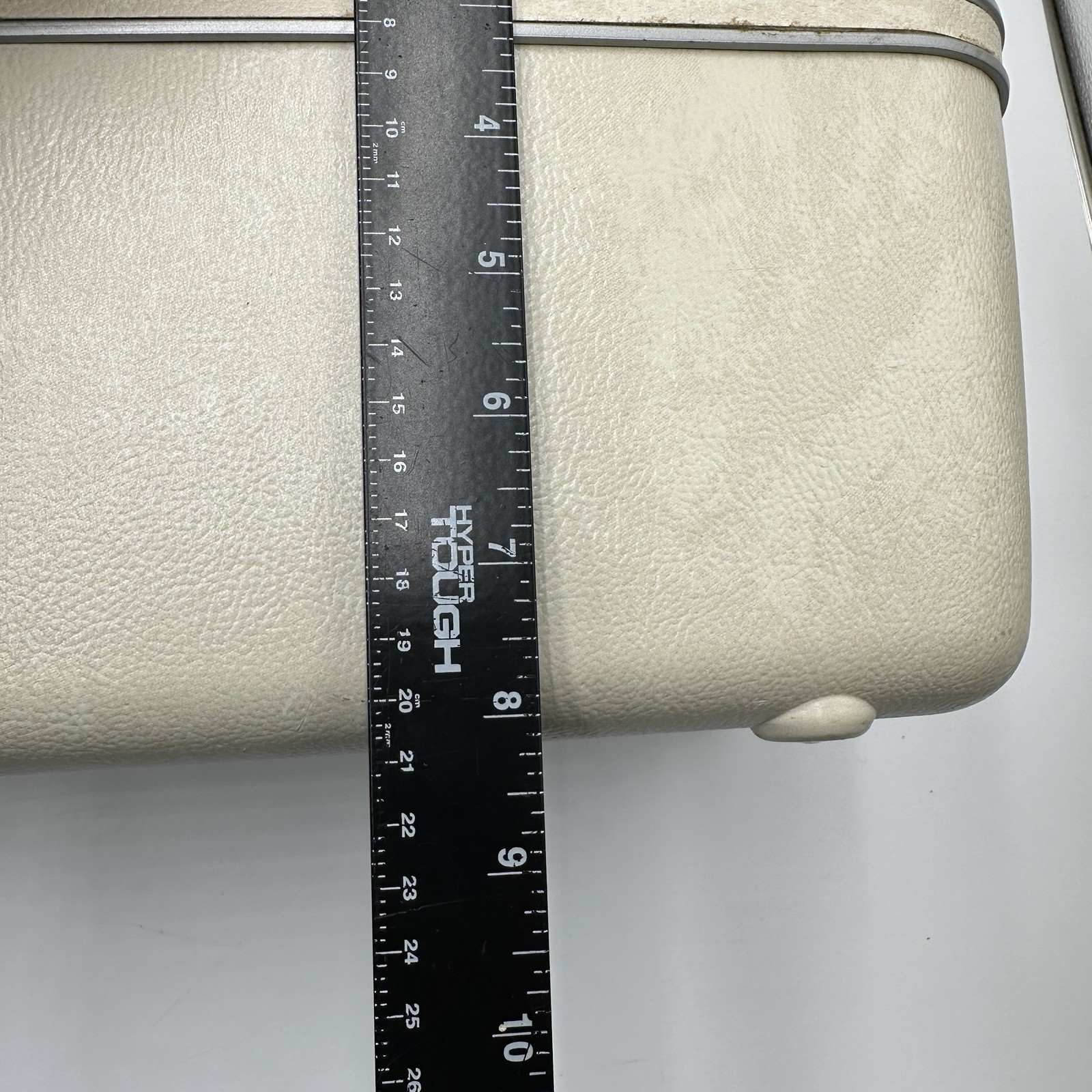 VTG Samsonite Silhouette Train Case Tray Key Luggage Makeup Mirror Beige Travel