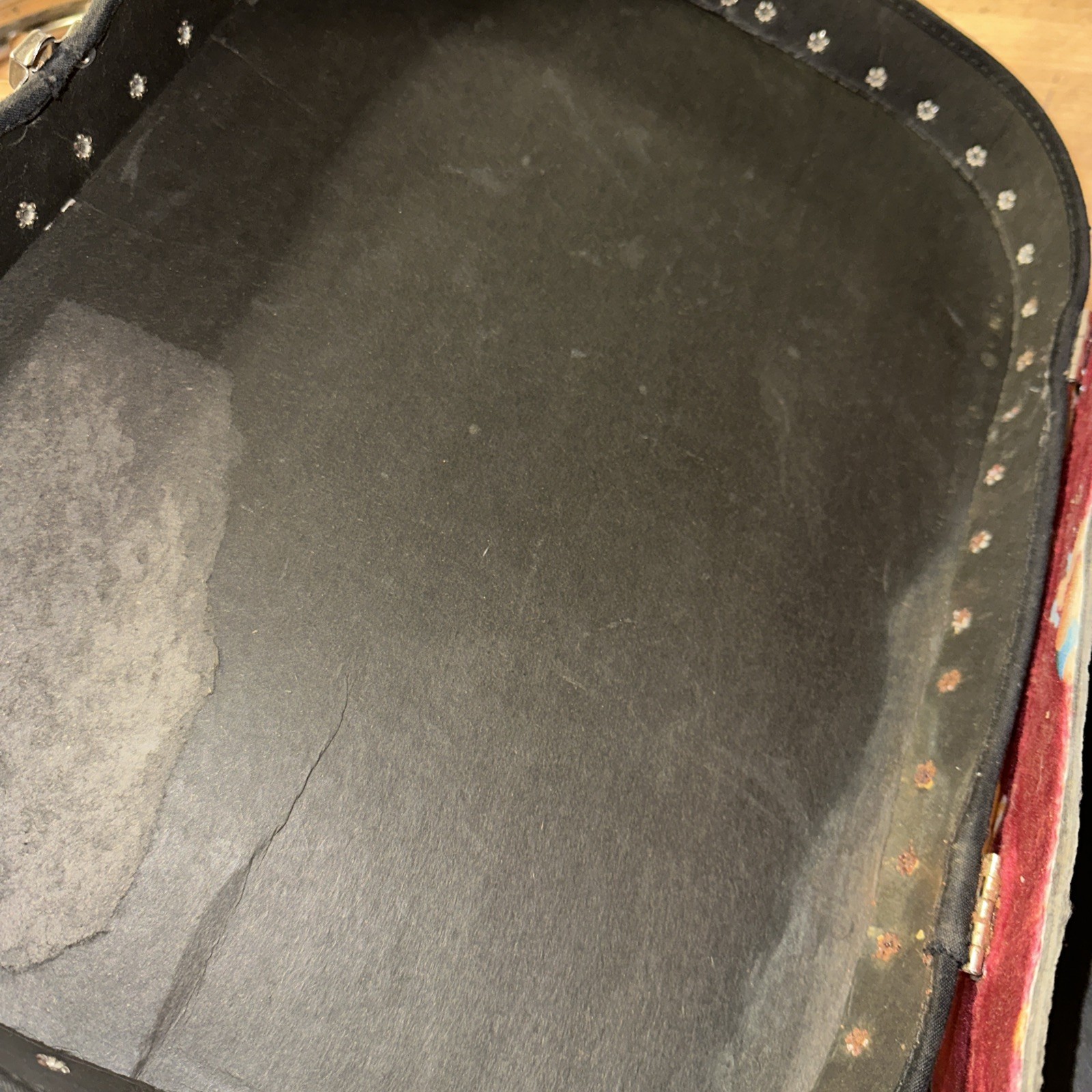 Vintage 40s Small Felt Girly Suit Case Red See Pic