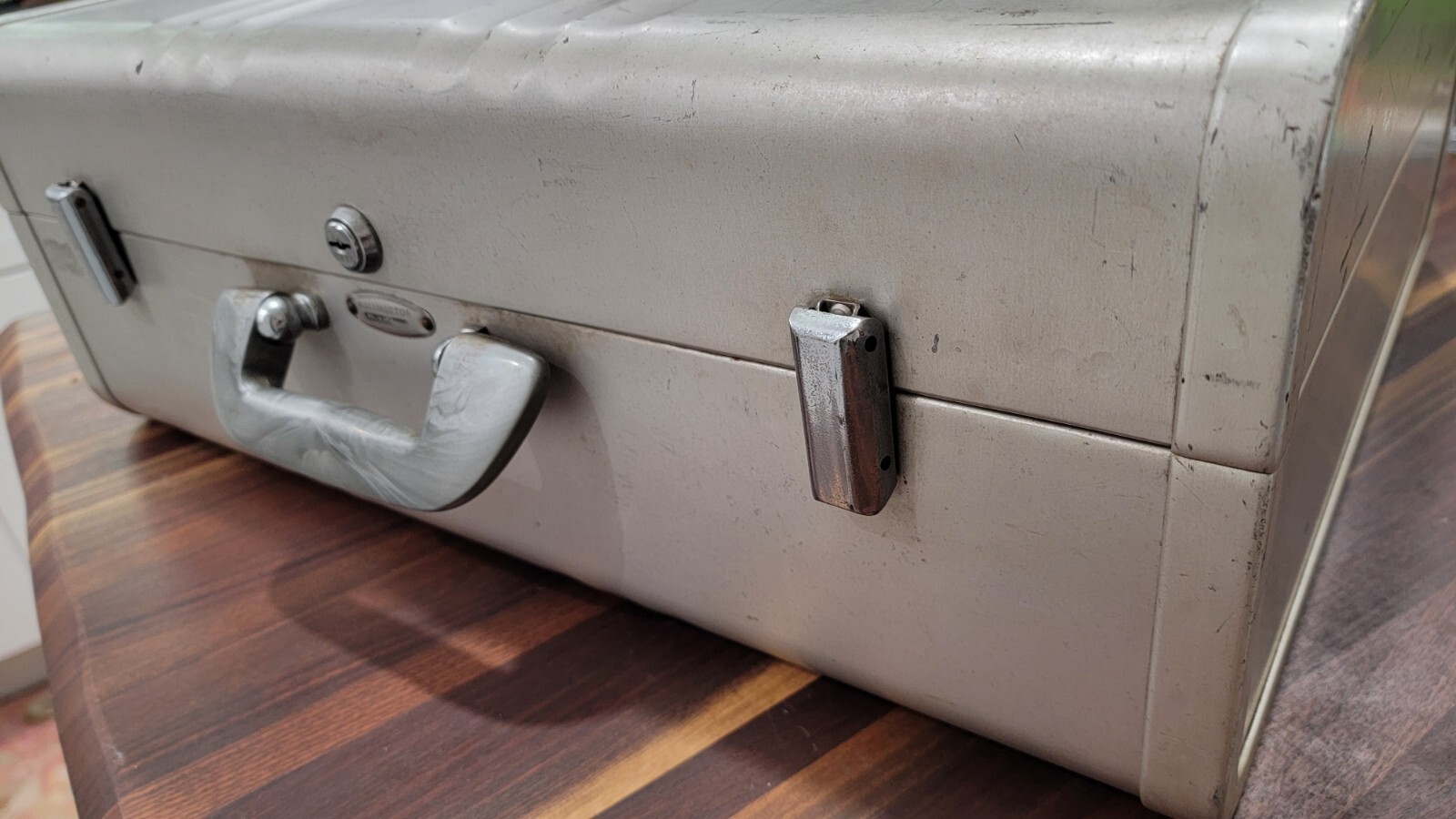Vintage RARE 1946 Halliburton Aluminum Suitcase Beautiful Survivor
