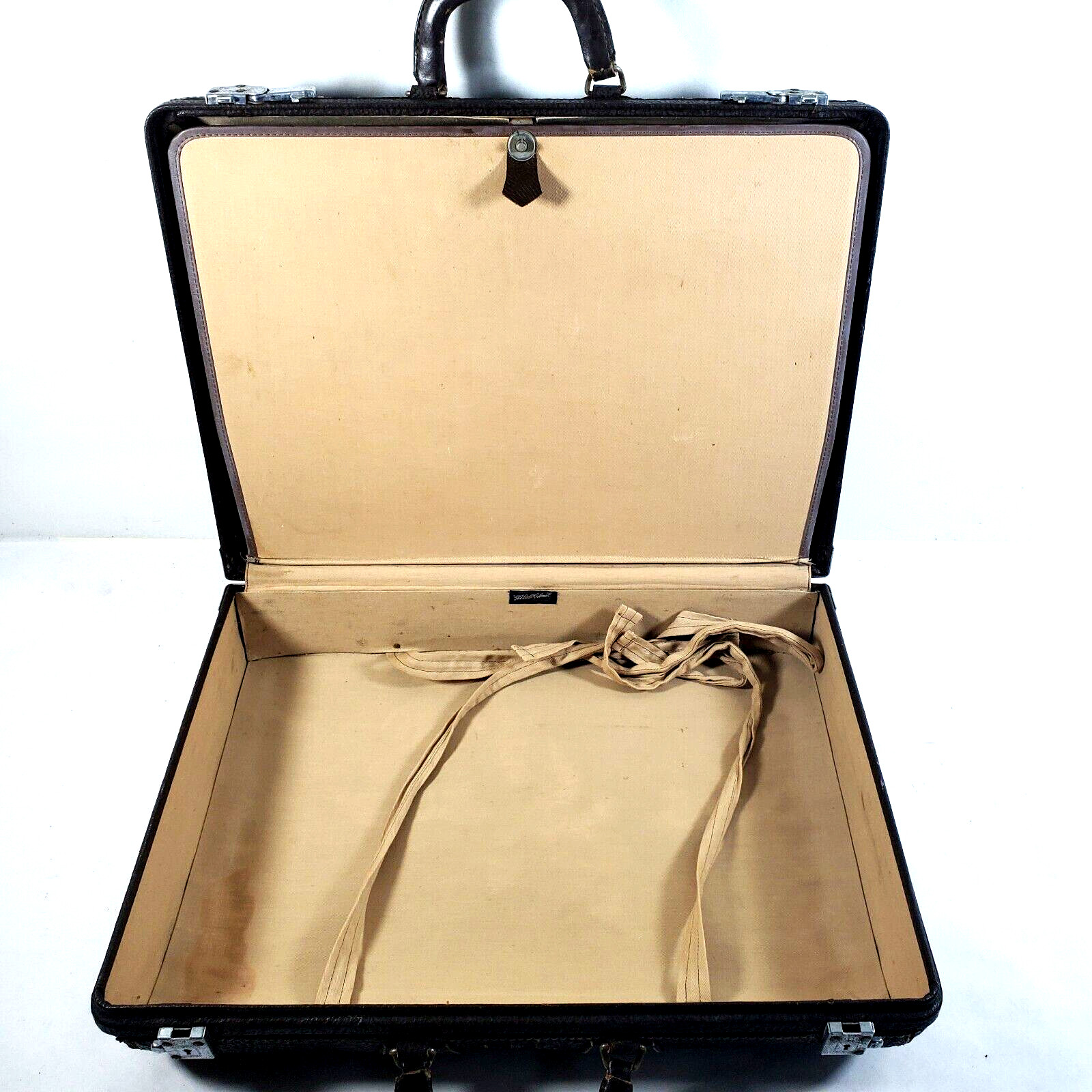 Vintage The Little Colonel Textured Hard Case Suitcase 20 x 15 x 6 Brown