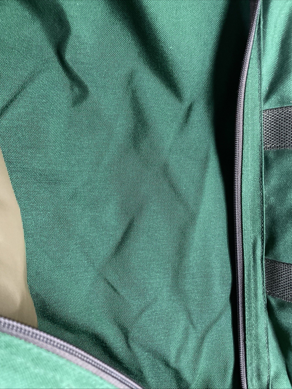 Vintage L.L. Bean Cotton Canvas Leather Trim Garment Bag Green