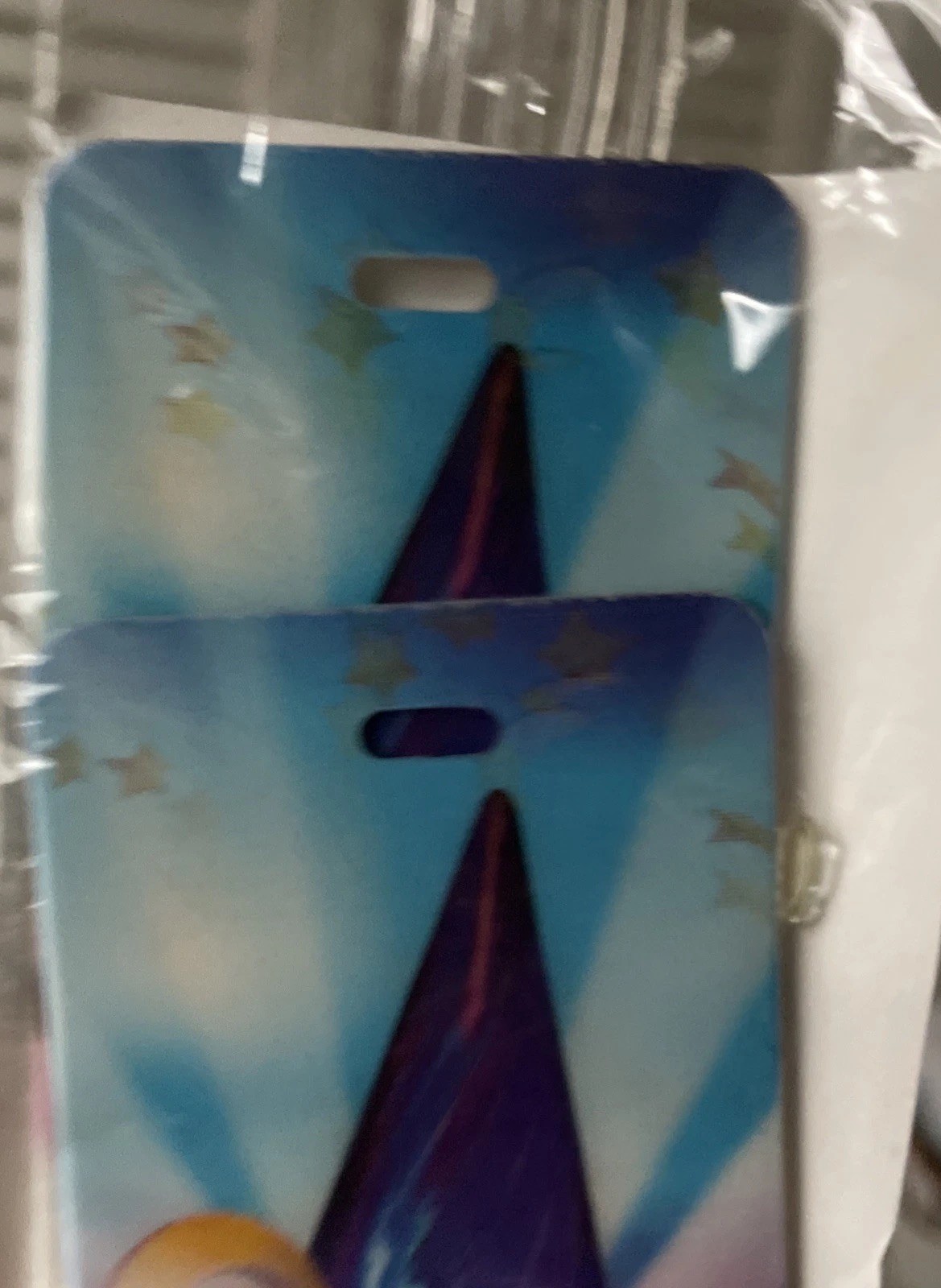 NEW VTG 100 Years Magic Holographic Walt Disney 2000 travel WIZARD Luggage Tag￼
