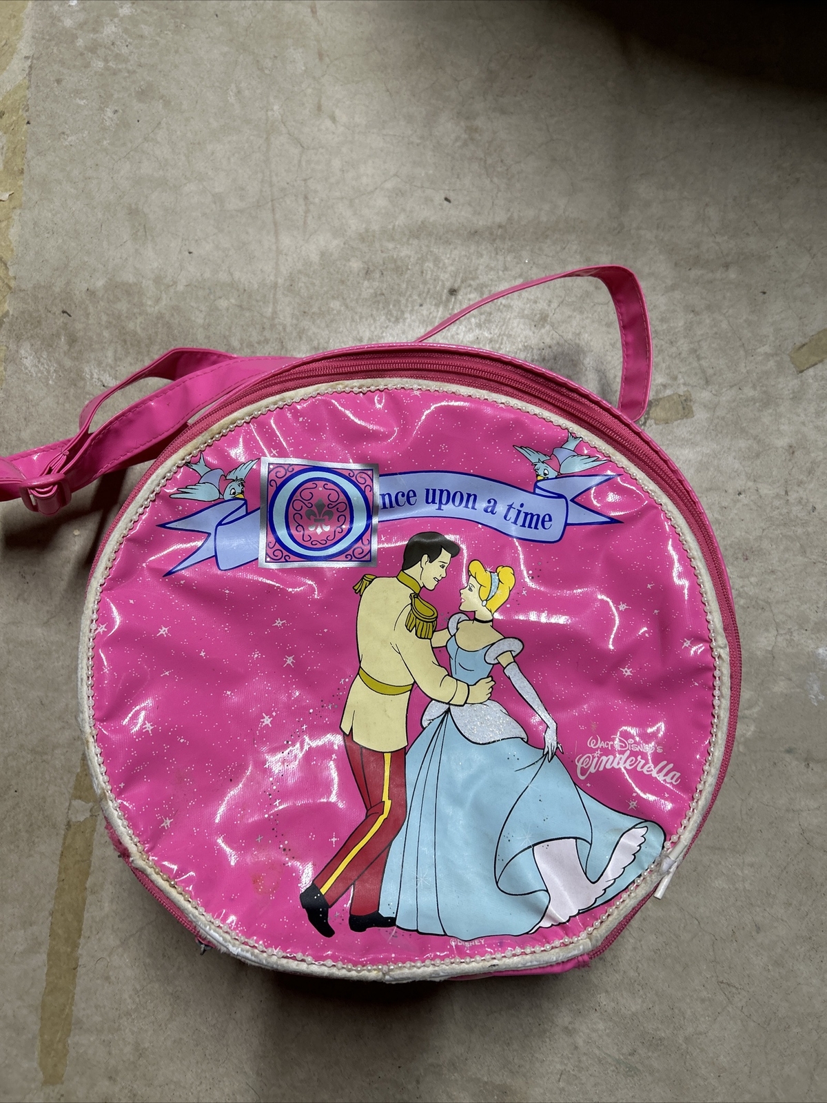 Vintage Disney | Pink Cinderella Round Zipper Suitcase