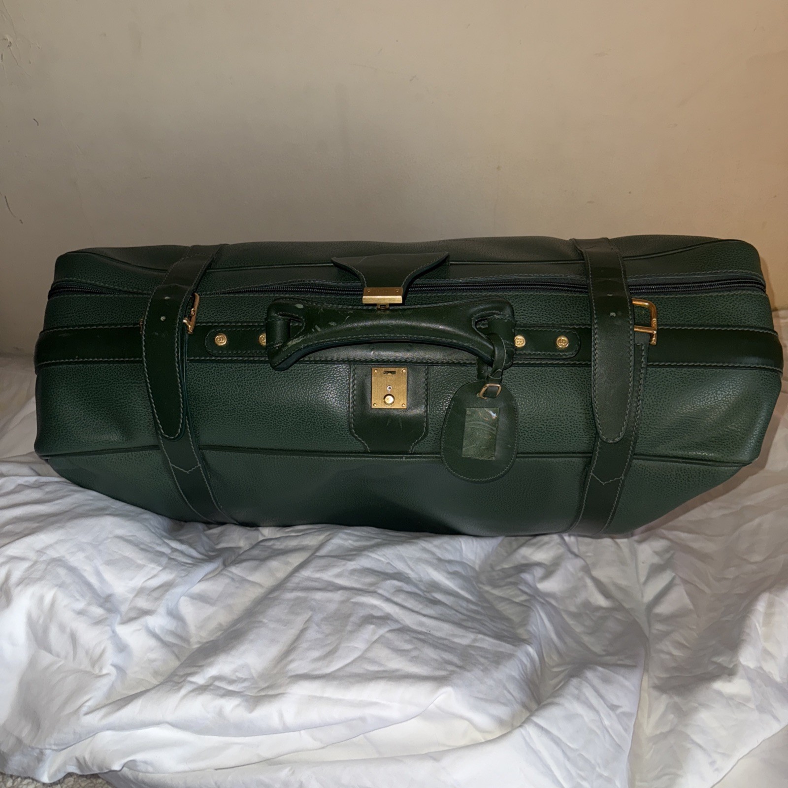 Vintage Green Gucci Luggage Suitcase — Excellent Condition