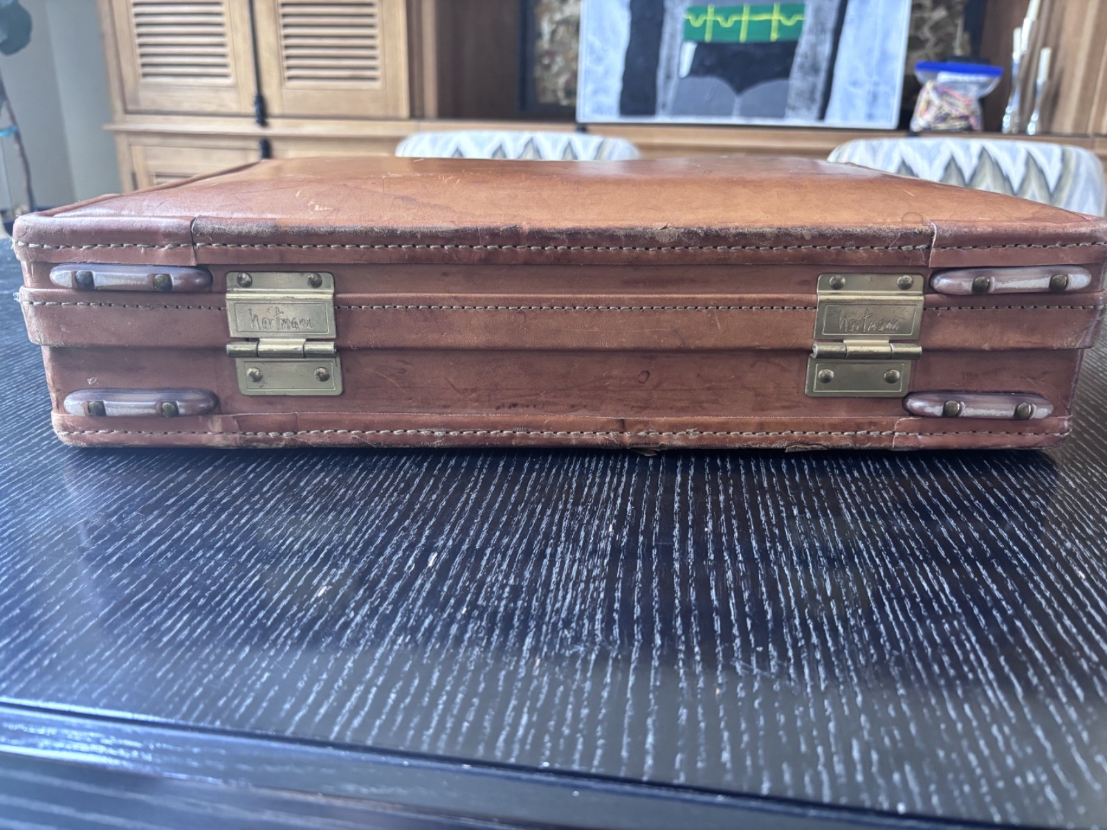 Vintage Hartmann Luggage Natural Belting Leather Briefcase – Combination Lock