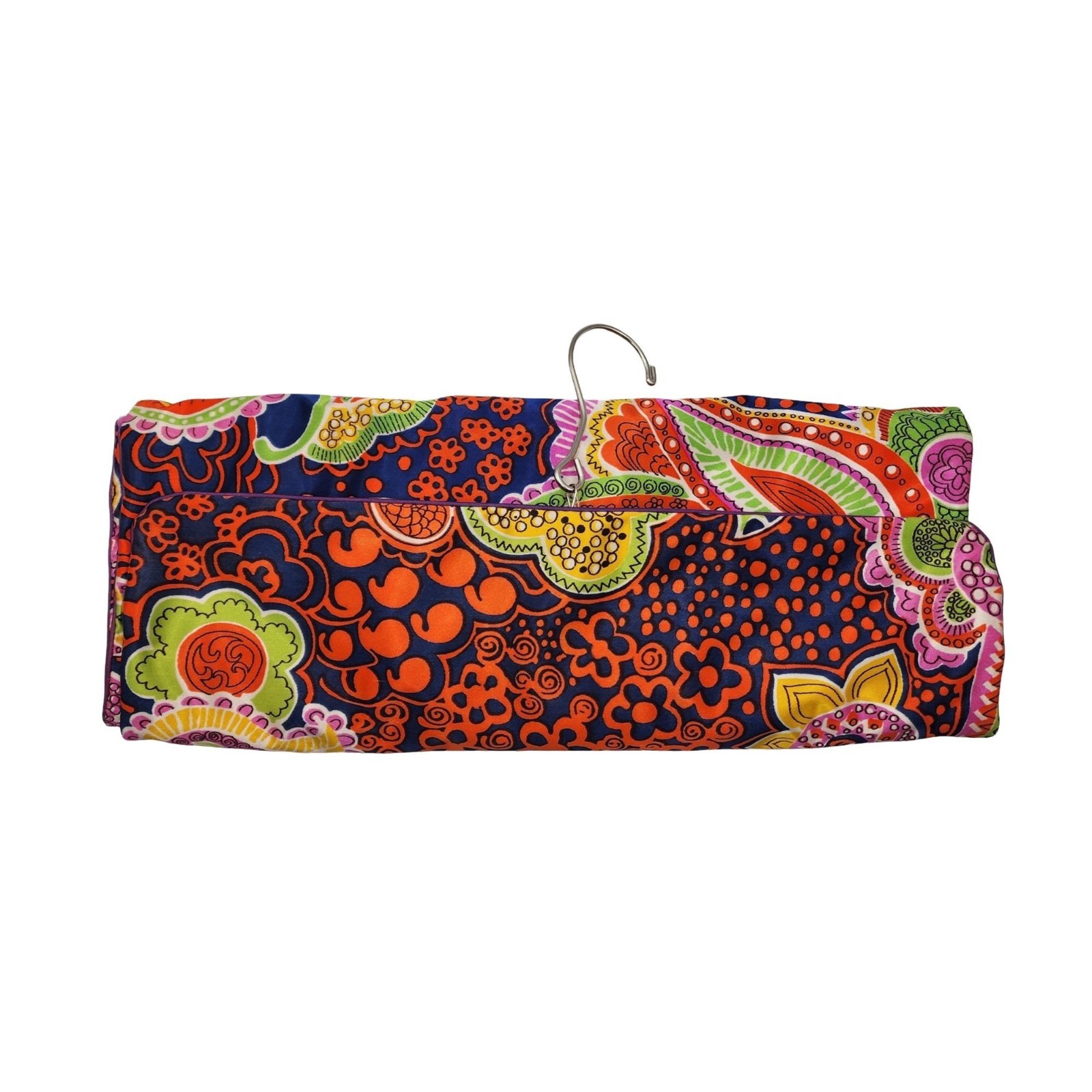 VTG Celebrity Inc Psychedelic Paisley Patterned Satin Fold Out Travel Bag Case