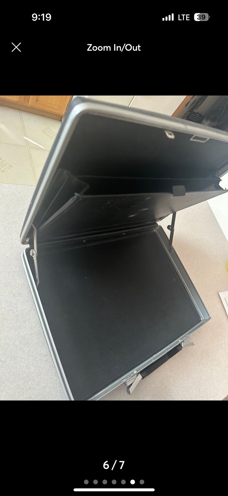 Vintage Samsonite Thin Briefcase Attache Black Hard Shell Mid Century Free Ship