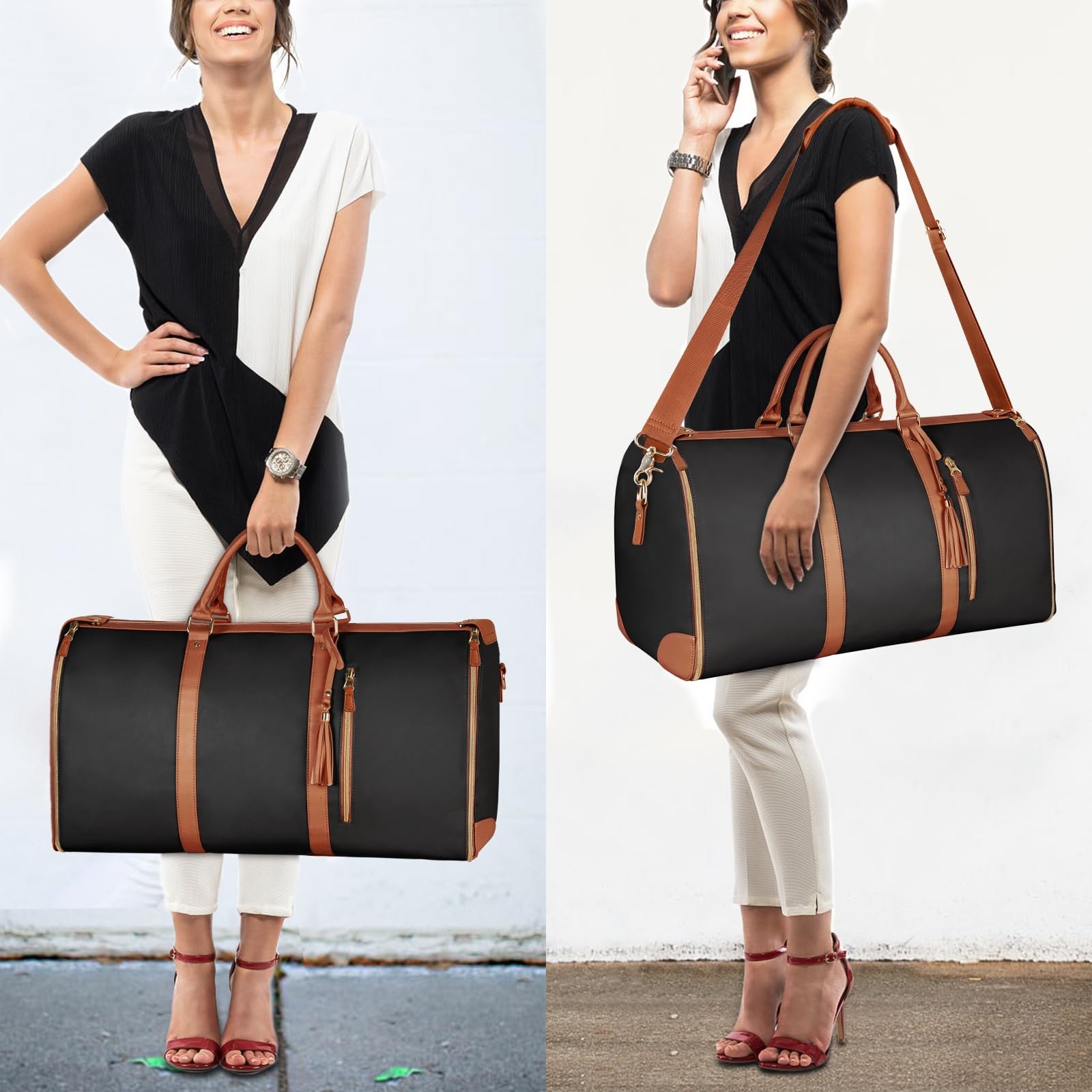 Ytonet Garment Duffle Bag, Convertible Carry-on, Travel, Women