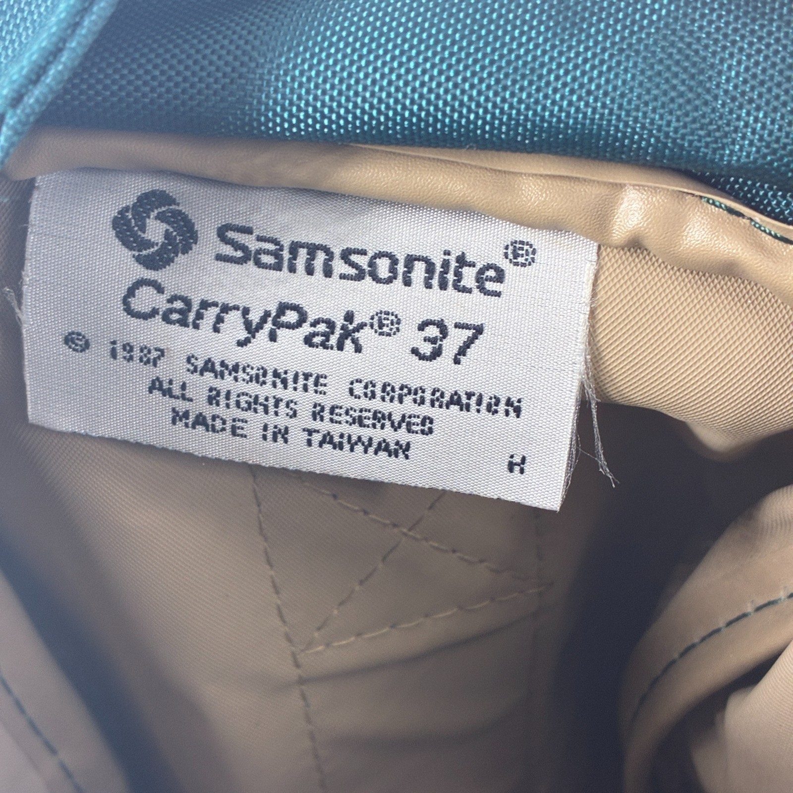 Vtg 1987 Samsonite Carrypak 37 CarryOn Shoulder Crossbody Bag Teal Purple