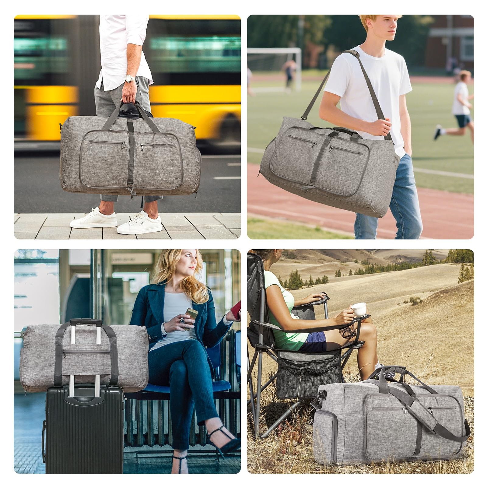 Vomgomfom Travel Duffle Bag For Men 65L 85L 115L Foldable Travel Duffel Bag