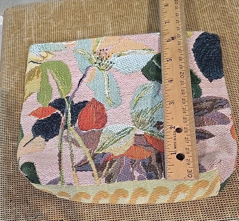Yves Delorme Decoration Paradis Tote Tapestry Make Up Travel Bag Floral 6 X 9