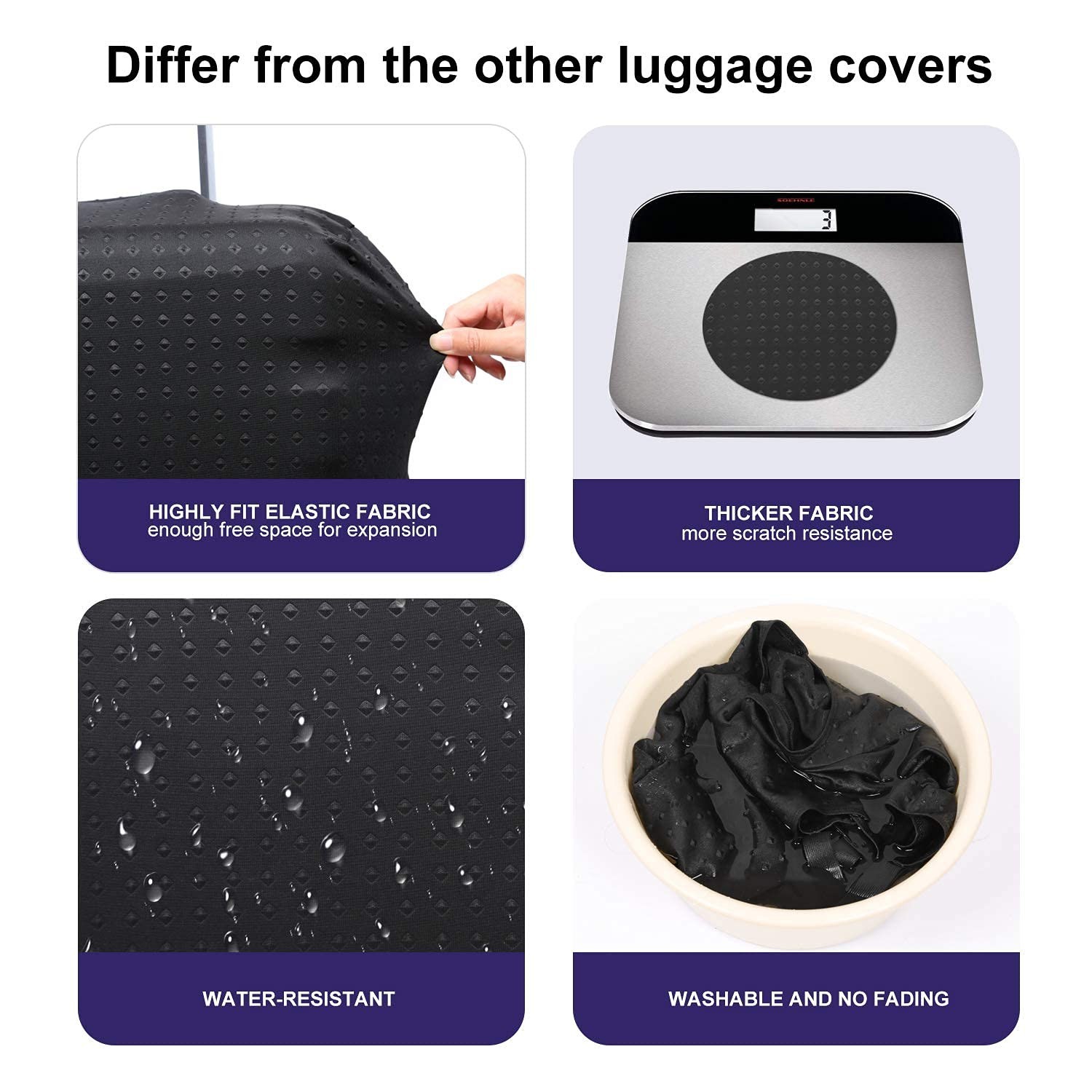 Travel Luggage Cover Protector, Washable Suitcase Protector Anti-scratch Span…