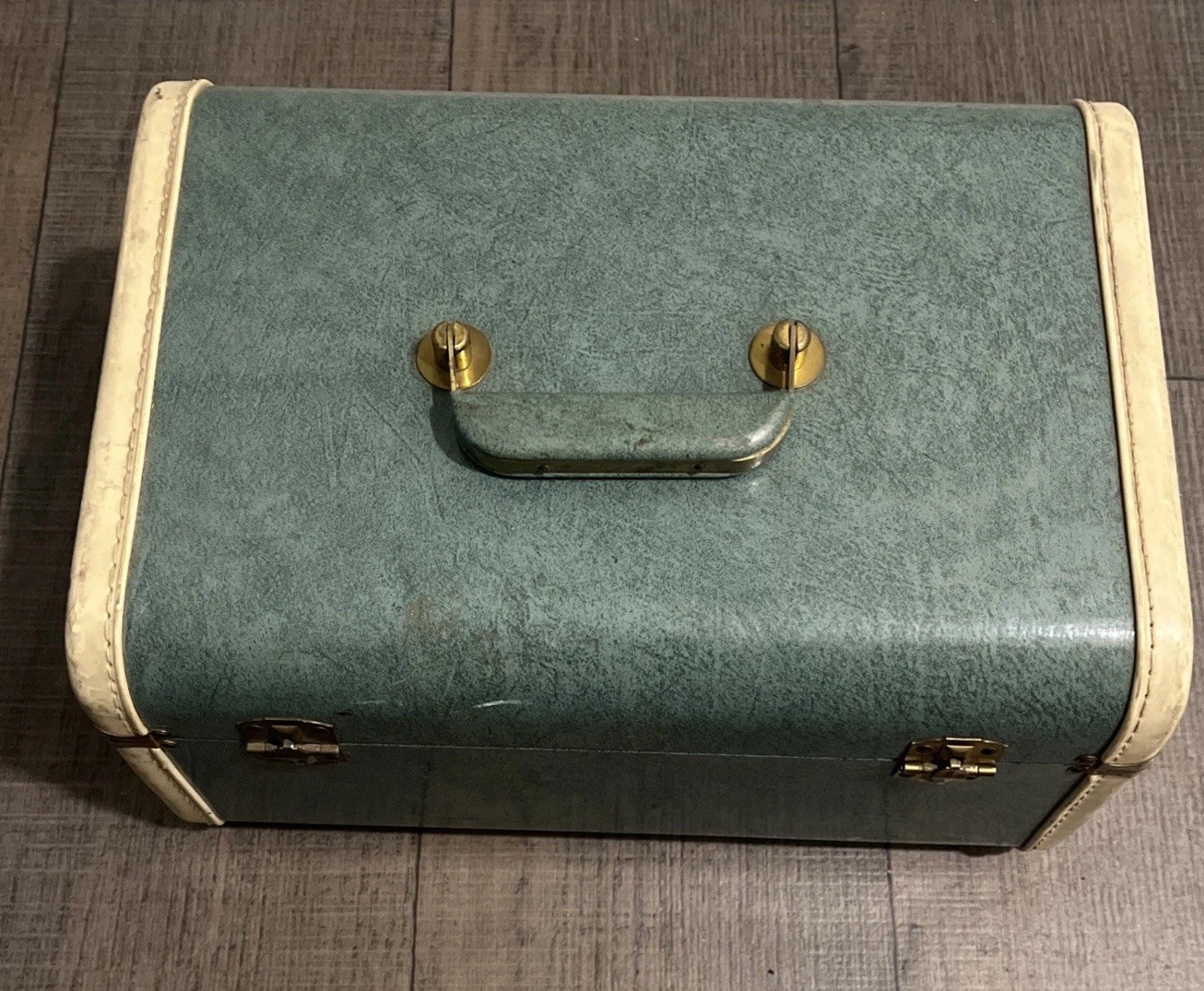 Vintage Thunderbird Train Case Style 511– Teal Green 13x8x8 – No Key